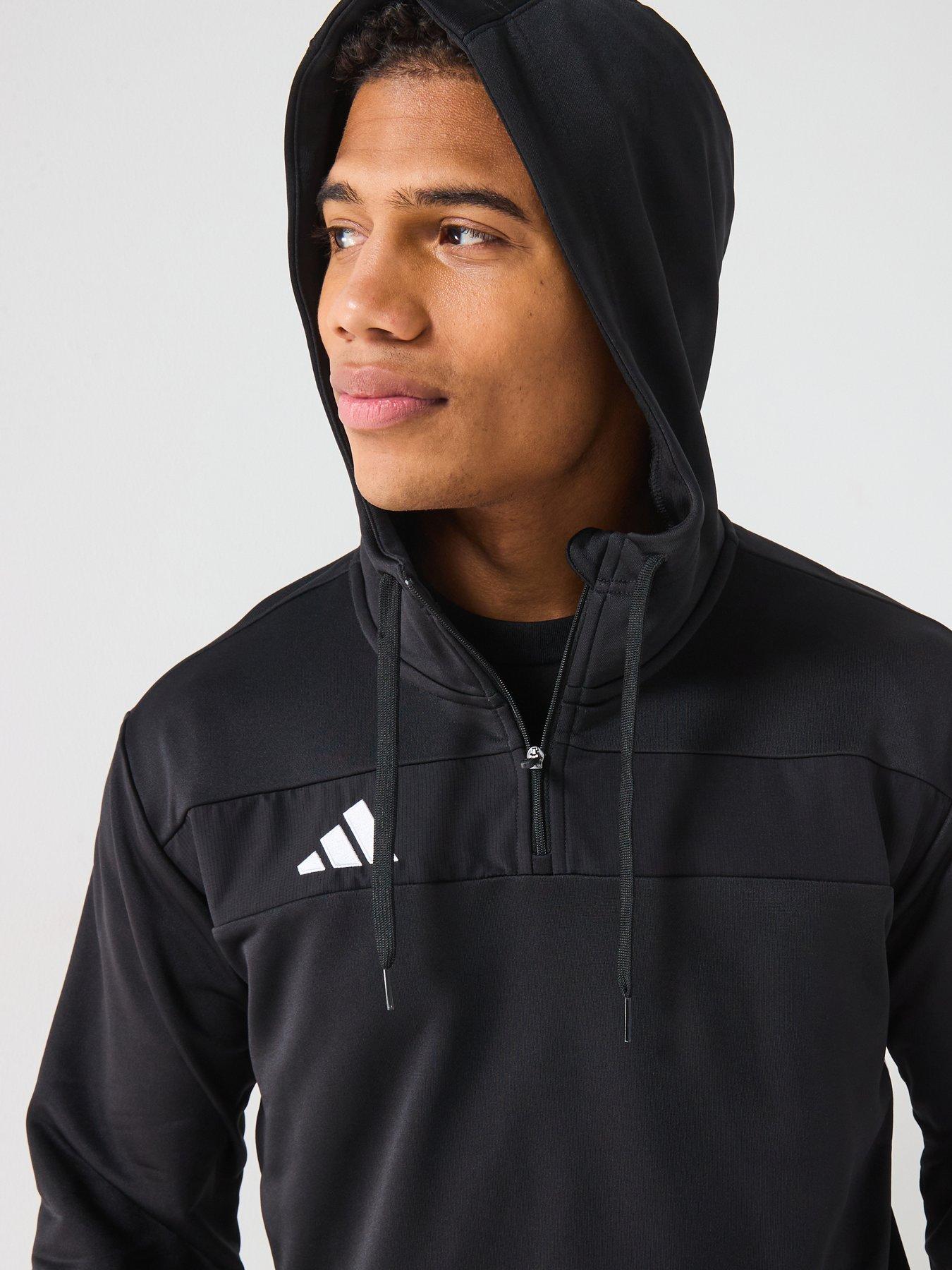 Image 4 of 6 of adidas Mens Tiro Essentials 1/4 Zip Hoodie - Black