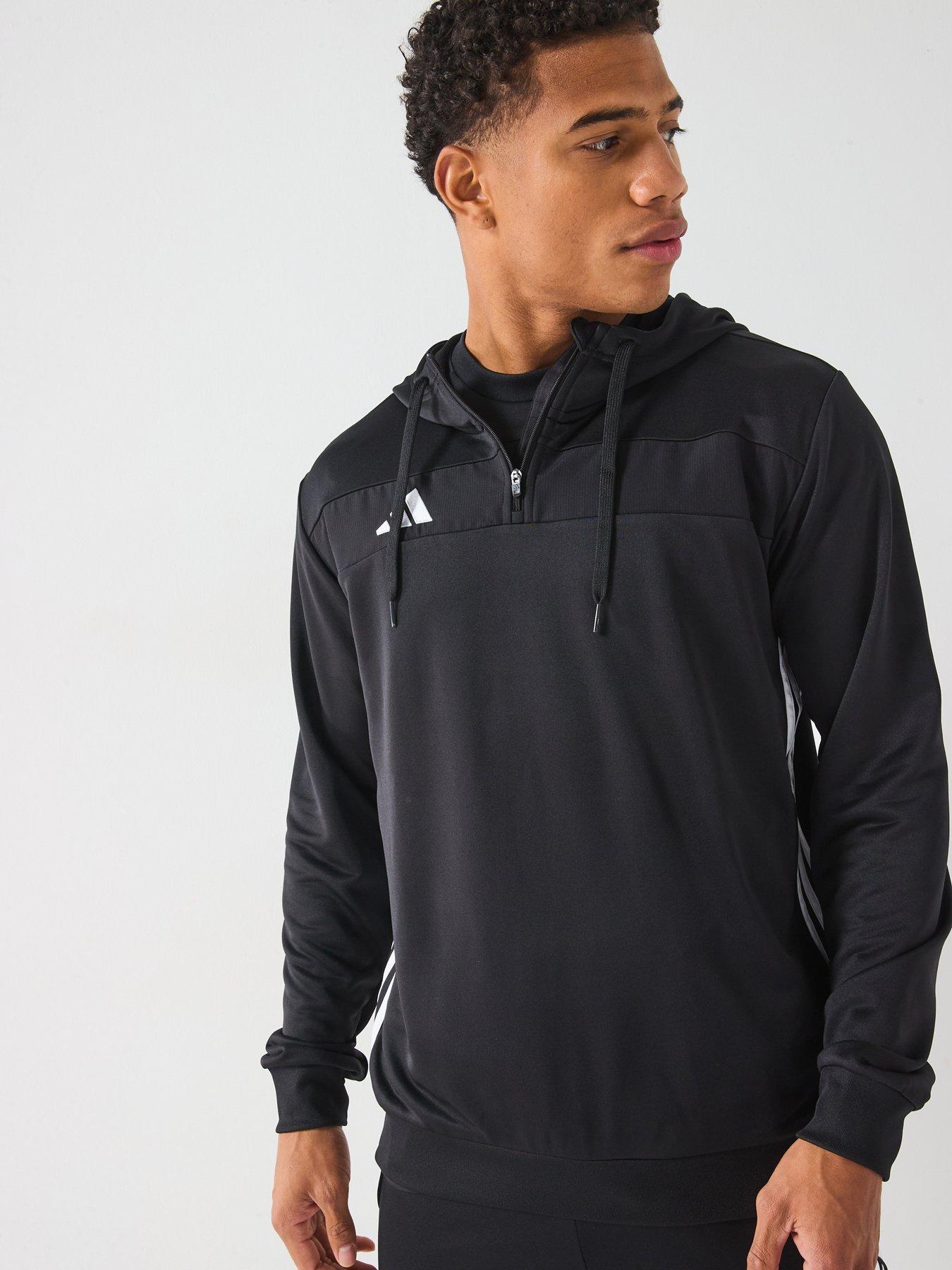 Image 5 of 6 of adidas Mens Tiro Essentials 1/4 Zip Hoodie - Black