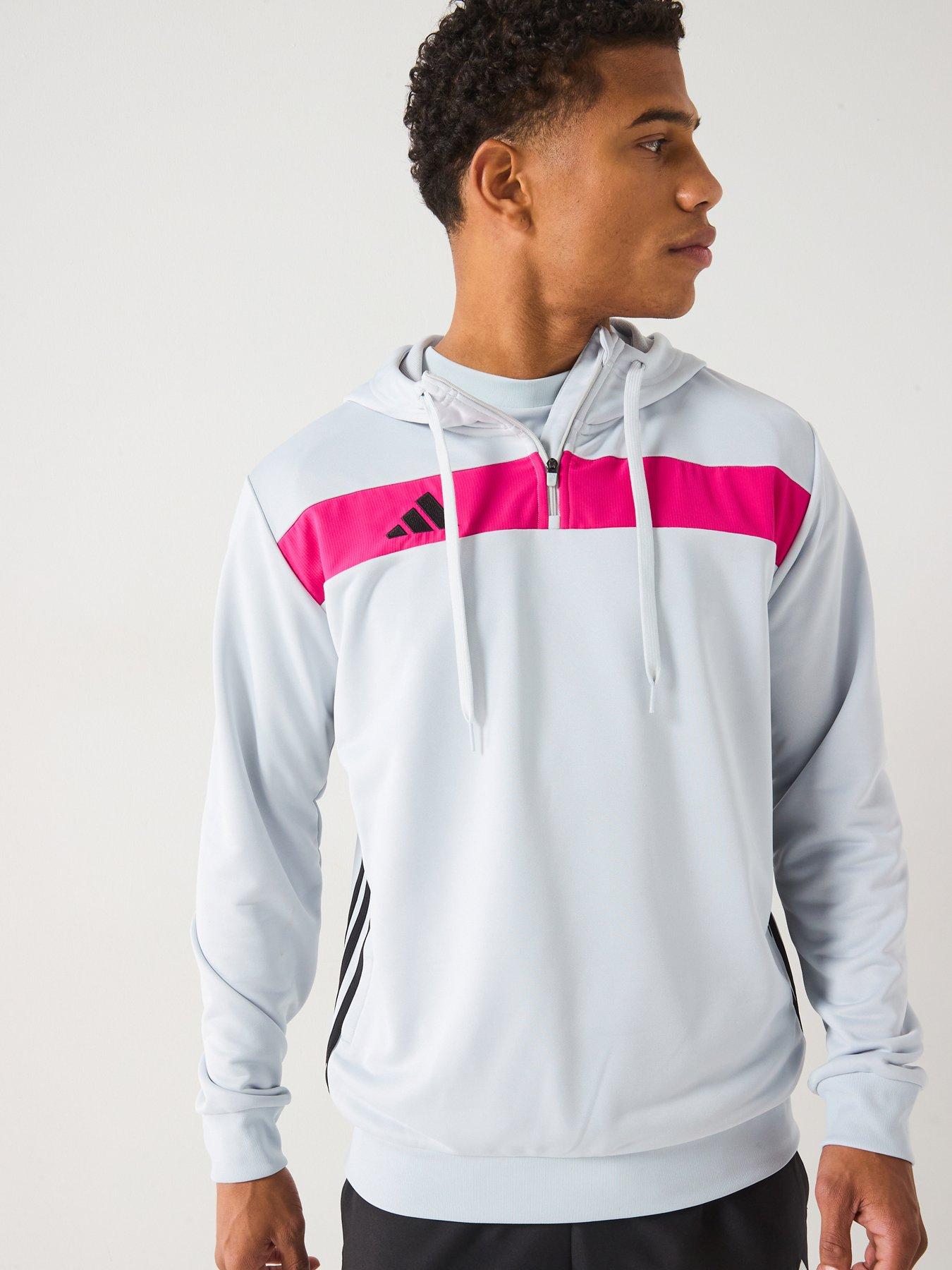 Image of adidas Mens Tiro Essentials Sw Hoody - Grey/pink