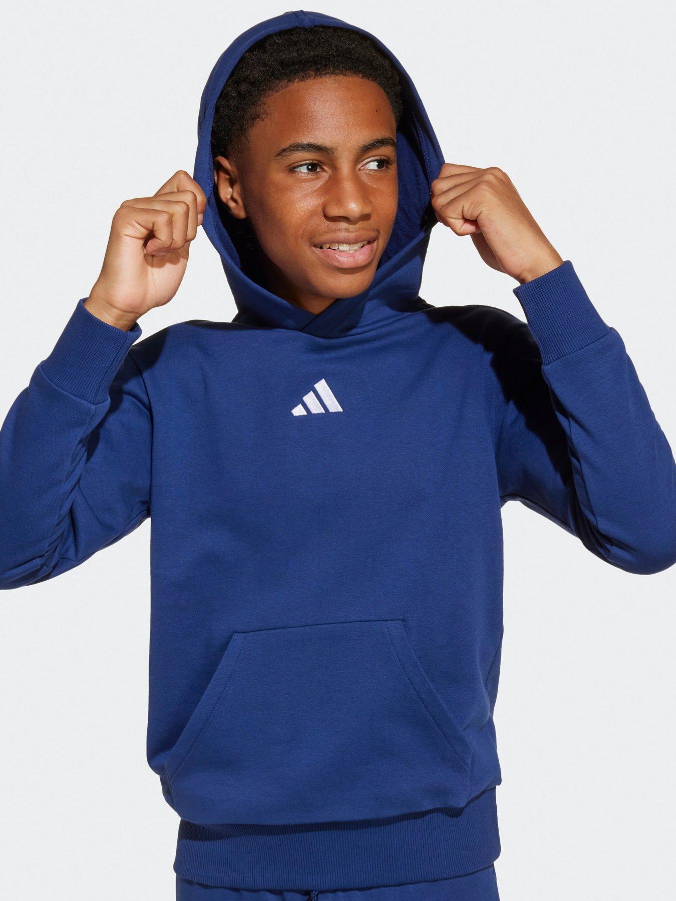 Image 4 of 5 of adidas Sportswear Junior Boys Essentials Hoodie - Blue