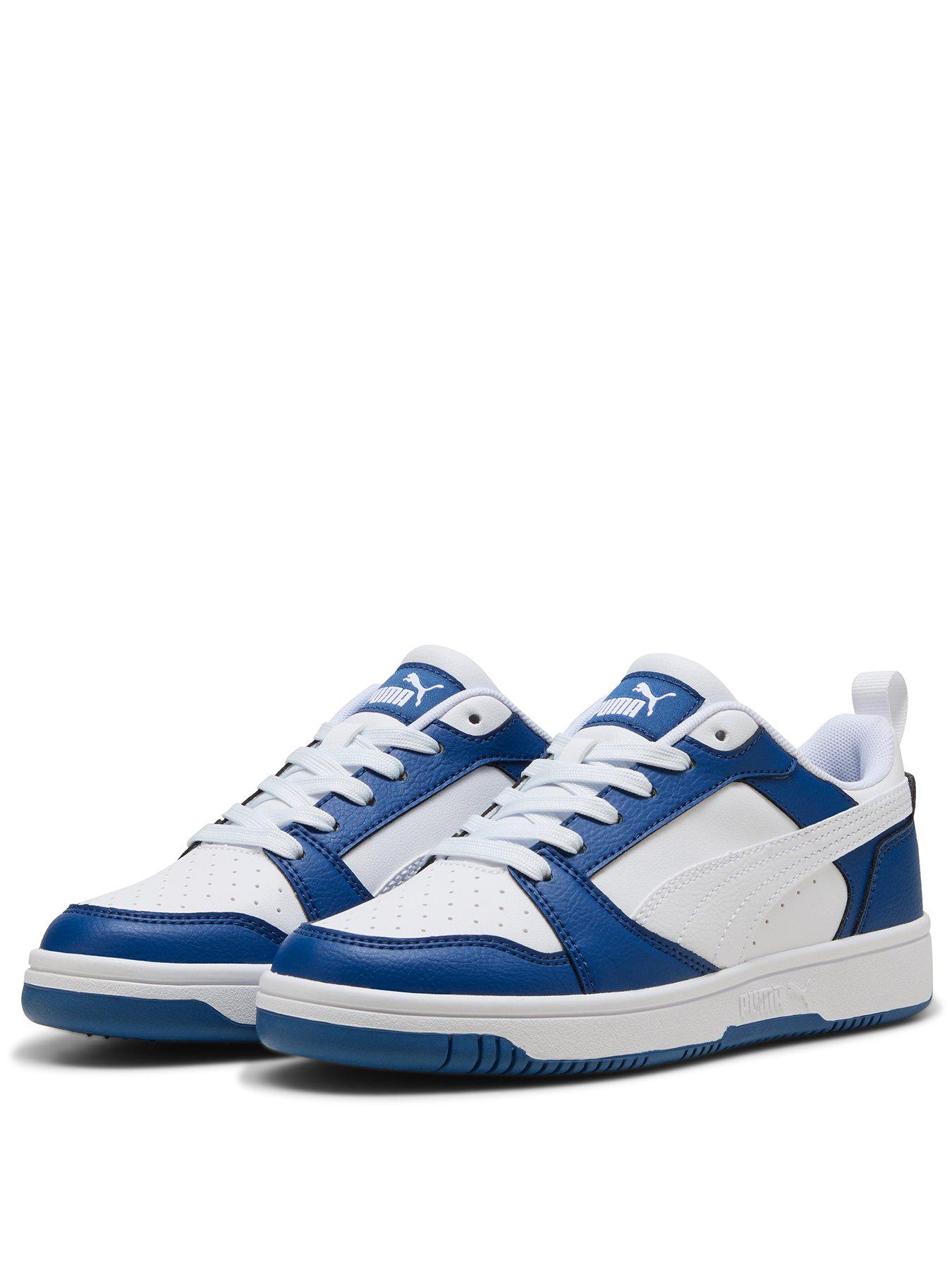 puma-junior-unisex-rebound-v6-low-whitebluestillFront