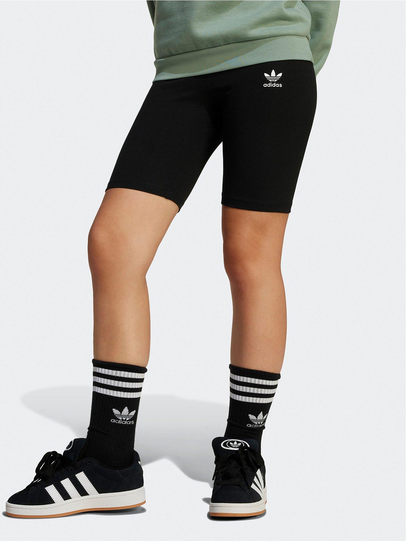 adidas Originals Junior Girls Ribbed Cycling Shorts - Black