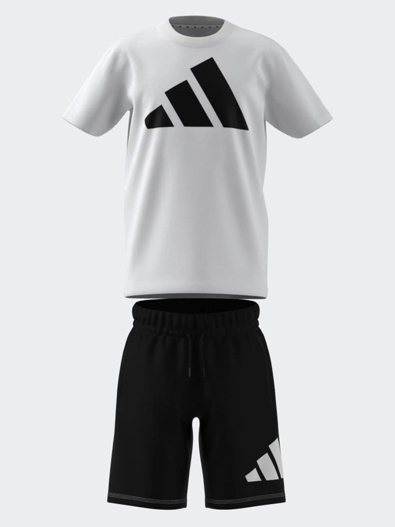 Image 6 of 6 of adidas Sportswear Junior Boys Essentials T-Shirt &amp; Shorts Set - White