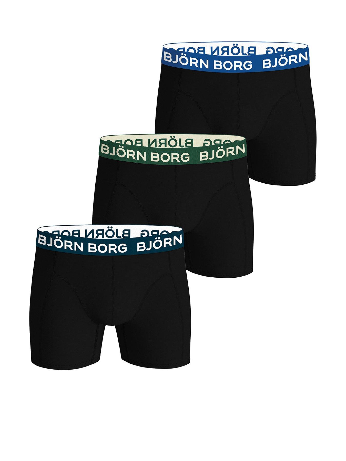 undefined 3 Pack of Cotton Stretch Boxers - Black
