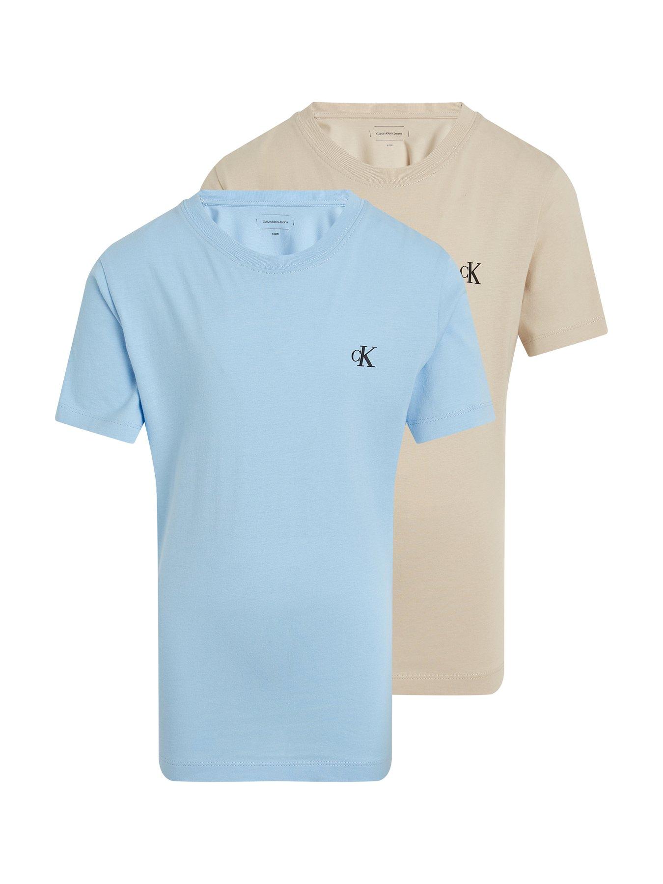 Image of Calvin Klein Jeans Boys 2 Pack of Monogram Short Sleeve T-Shirts - Multi