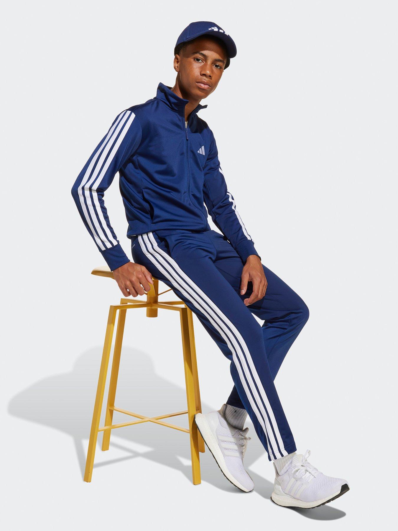 adidas-sportswear-junior-boys-essentials-climacool-track-suit-blueoutfit