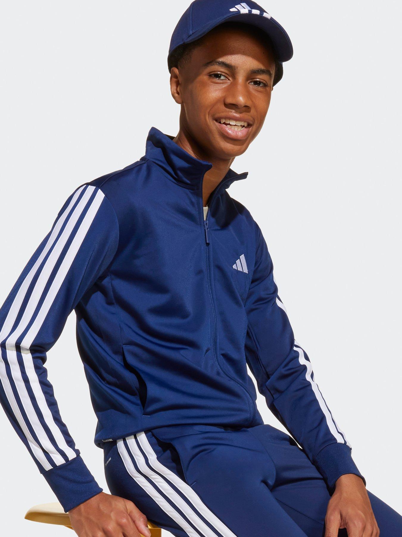 Image 4 of 5 of adidas Sportswear Junior Boys Essentials Climacool Track Suit - Blue