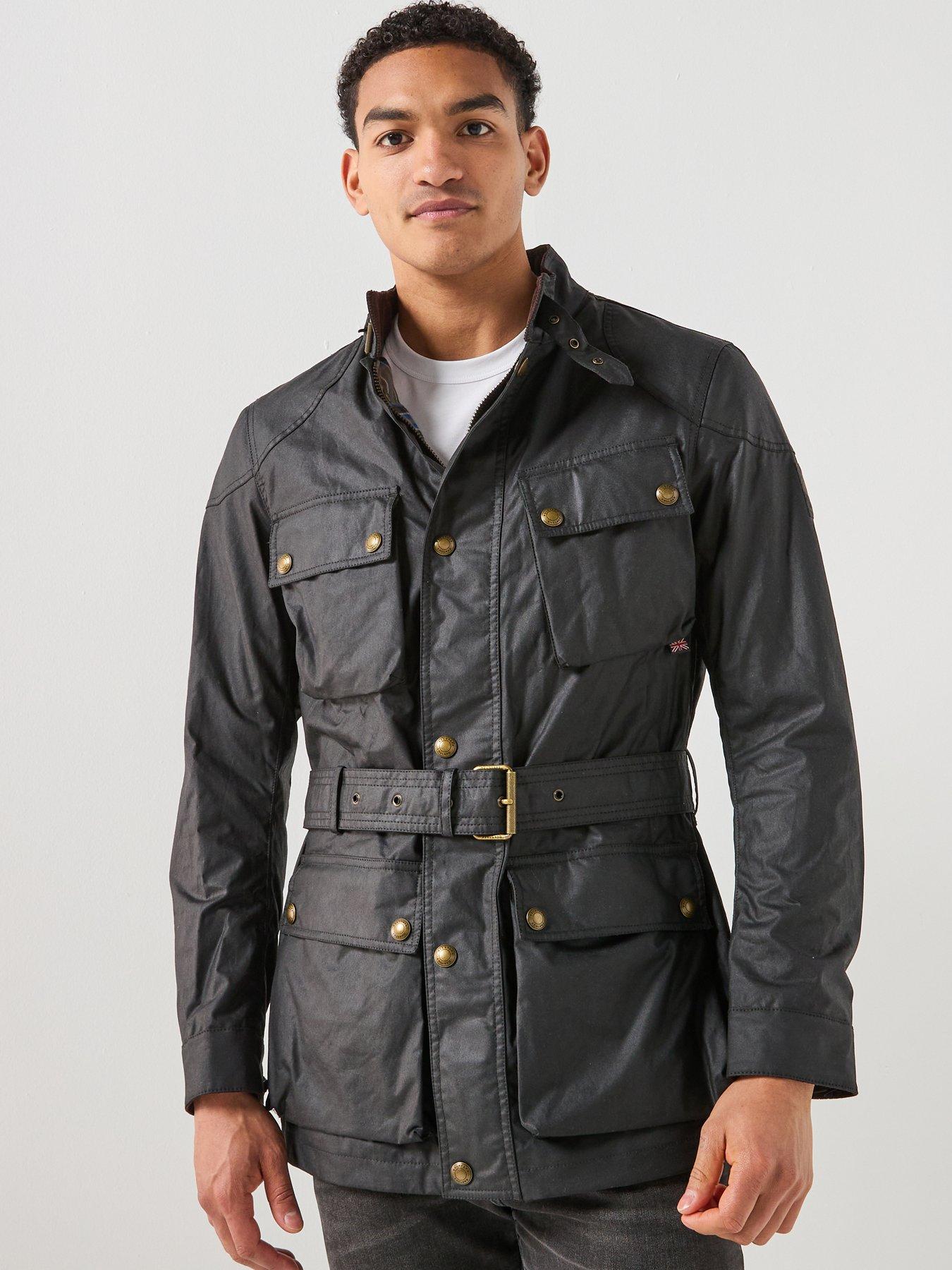 Belstaff Trialmaster Wax Belted Field Jacket - Black