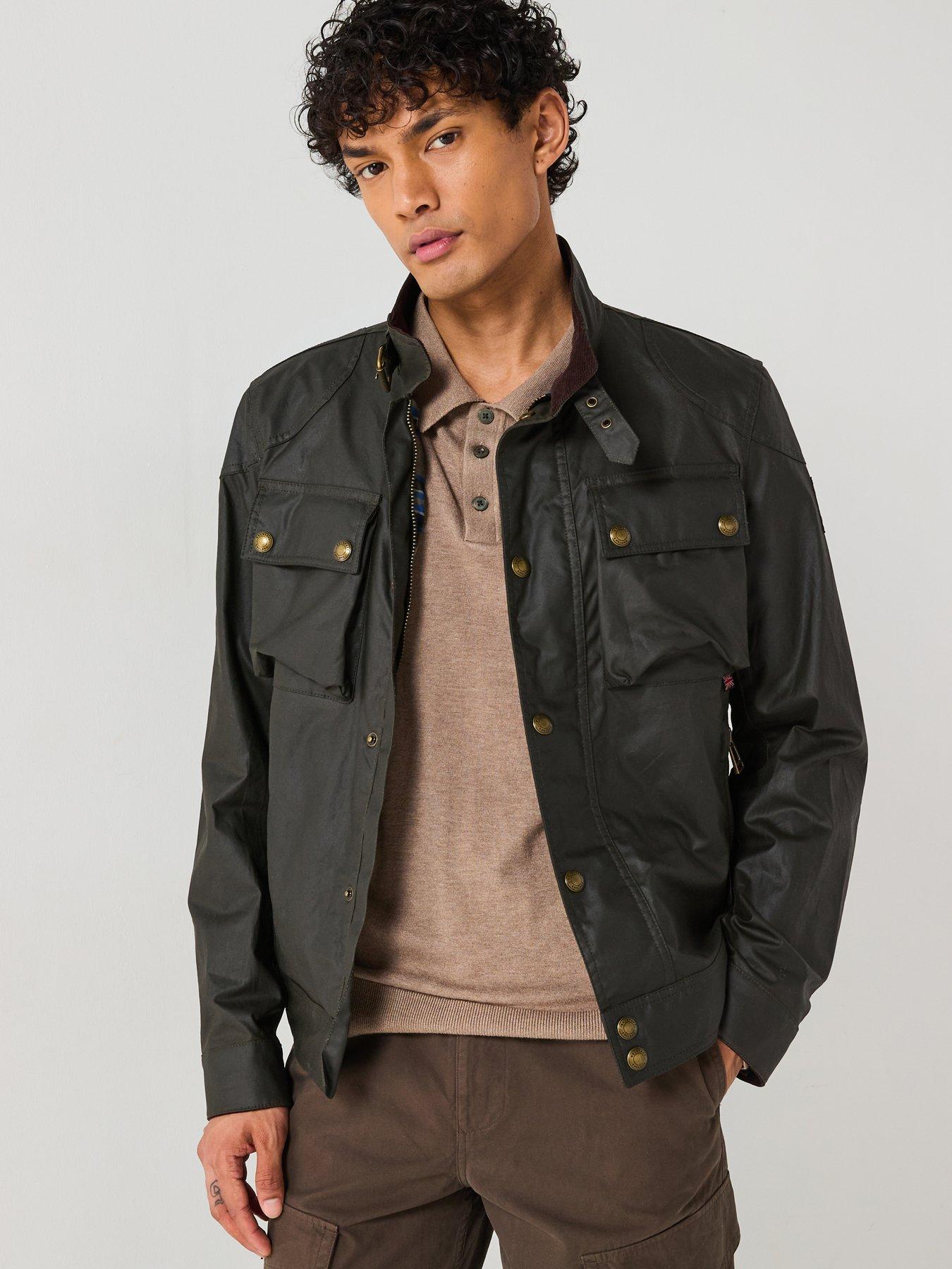 Belstaff Racemaster Wax Biker Jacket - Dark Khaki