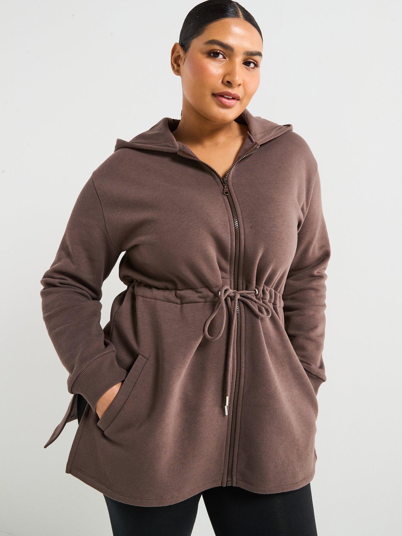 v-by-very-curve-zip-through-hoodie-brown