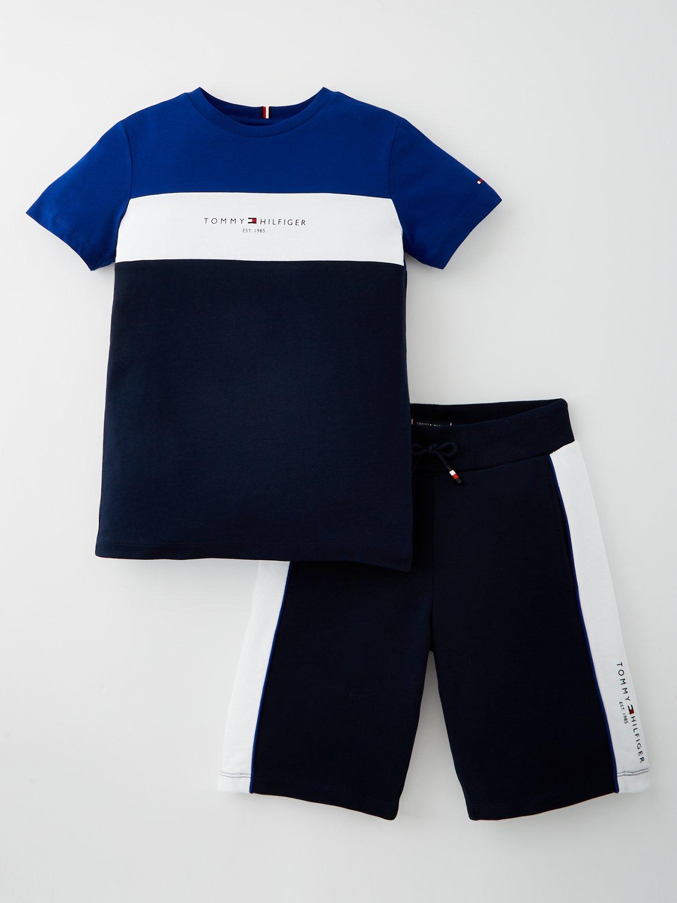 undefined Boys Boys Colour Block T-Shirt And Short Set - Blue