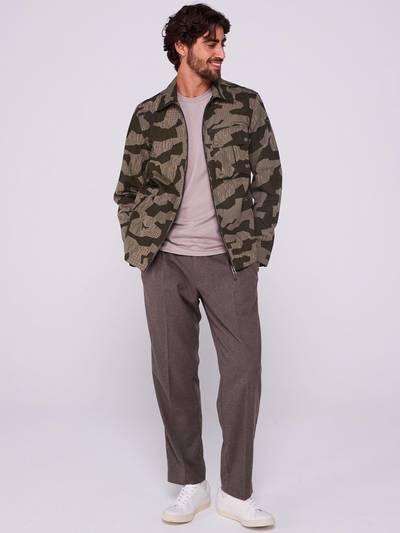 Image 3 of 6 of Belstaff Drome Camo Zip Thru Overshirt - Khaki