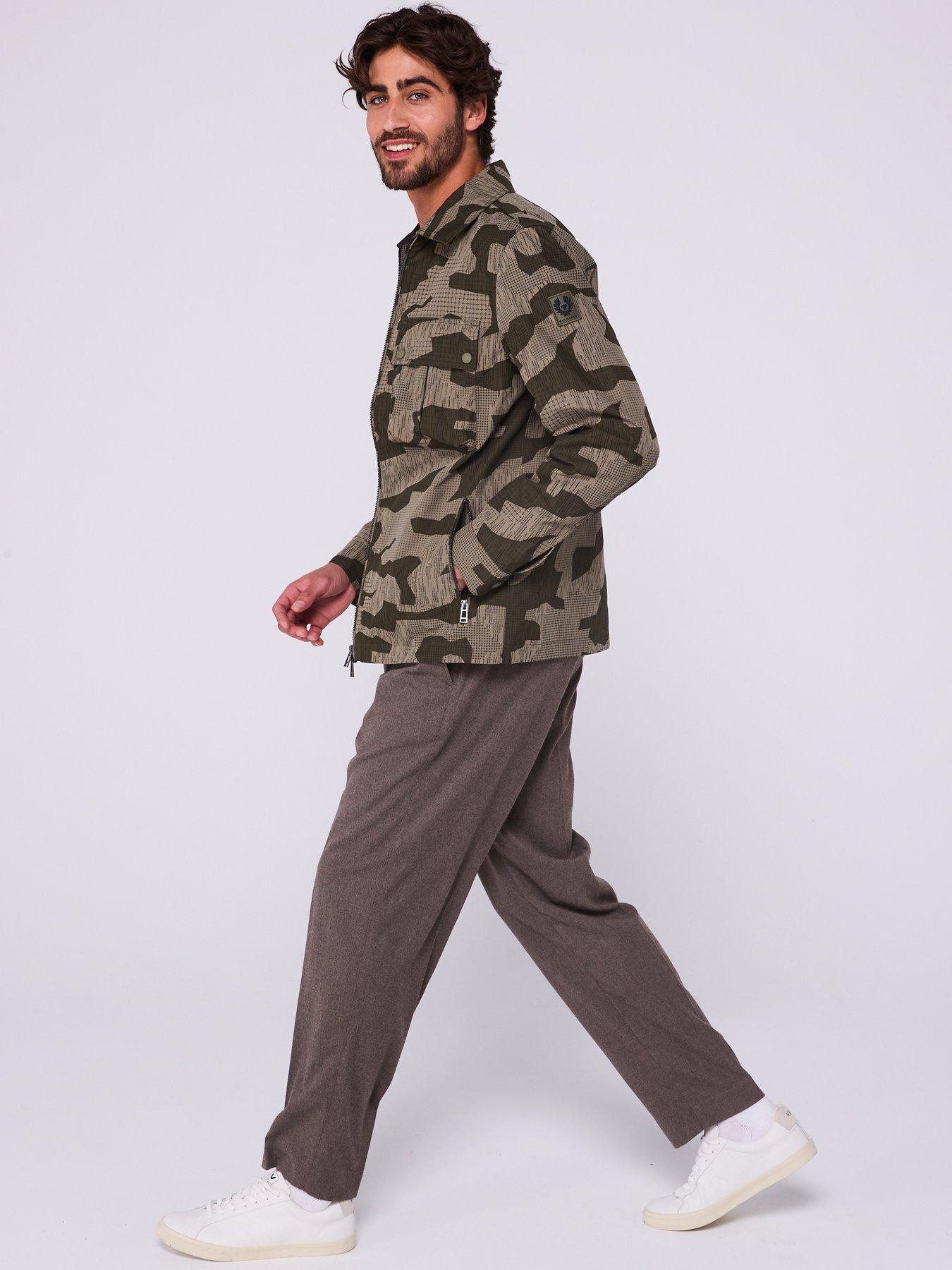 Image 6 of 6 of Belstaff Drome Camo Zip Thru Overshirt - Khaki