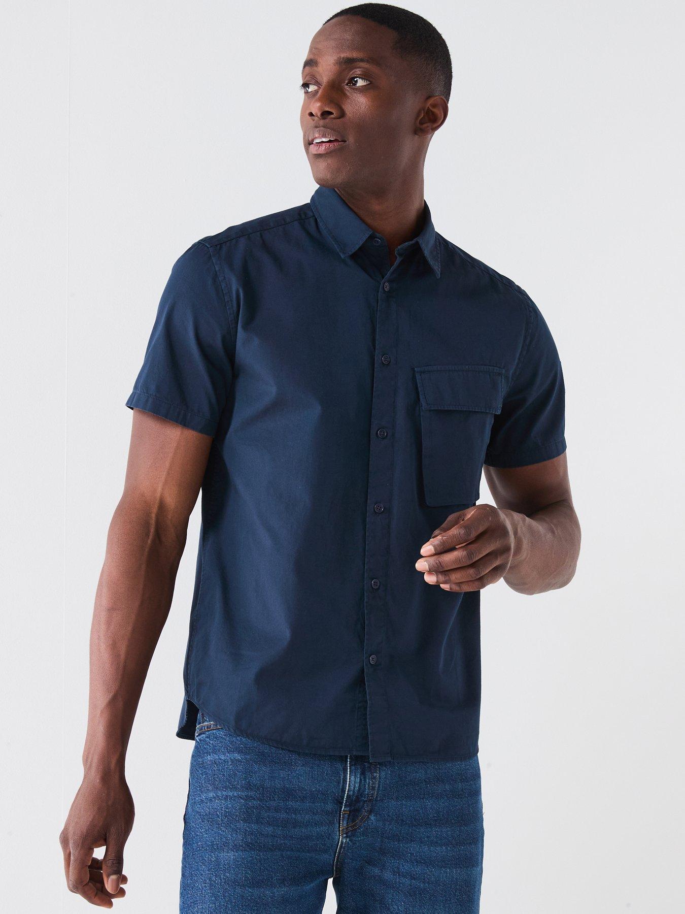 Belstaff Scale Short Sleeve Shirt - Navy