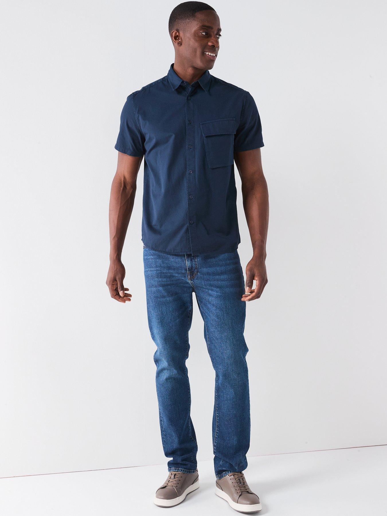 Image 3 of 6 of Belstaff Scale Short Sleeve Shirt - Navy