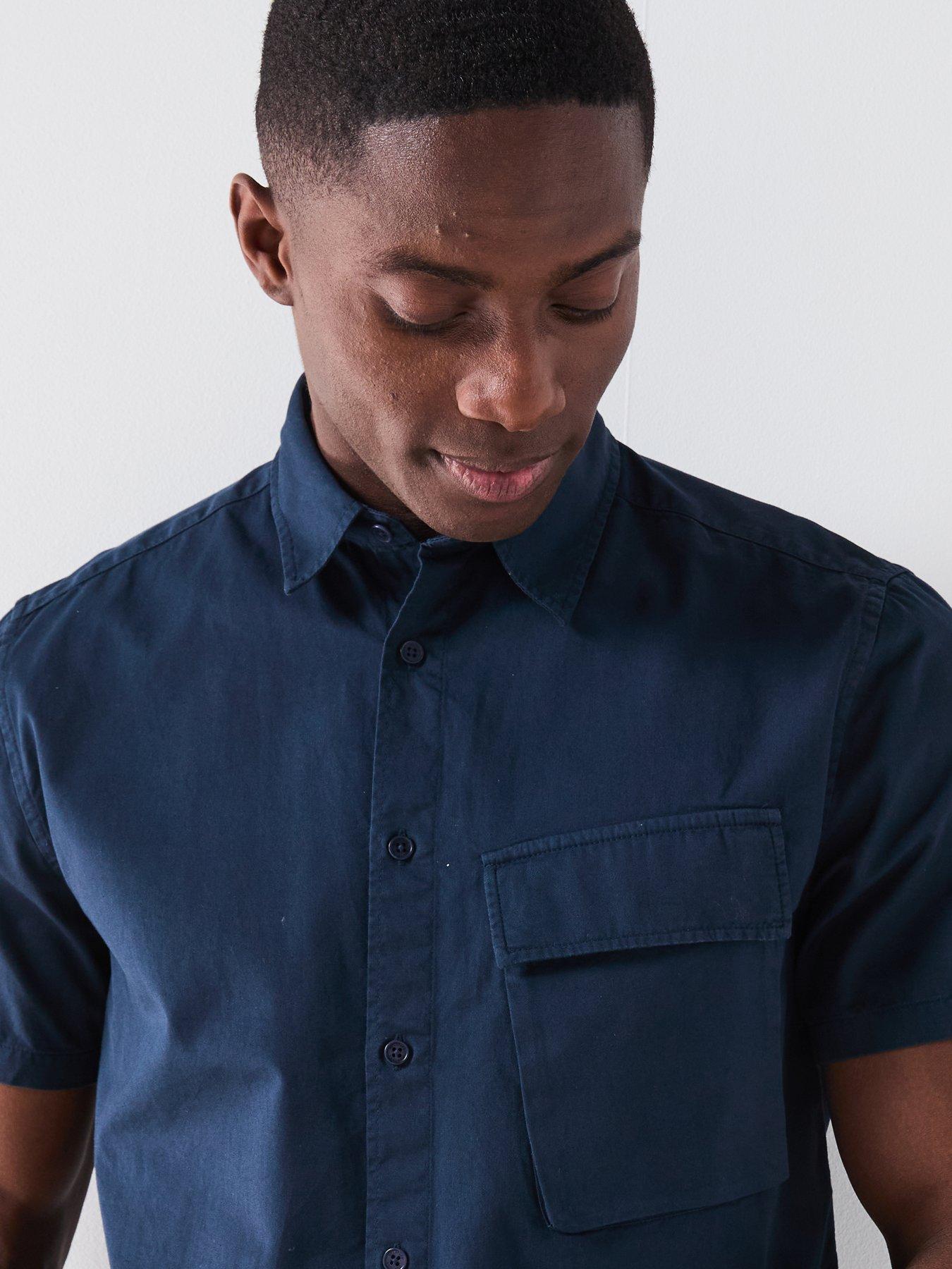 Image 5 of 6 of Belstaff Scale Short Sleeve Shirt - Navy