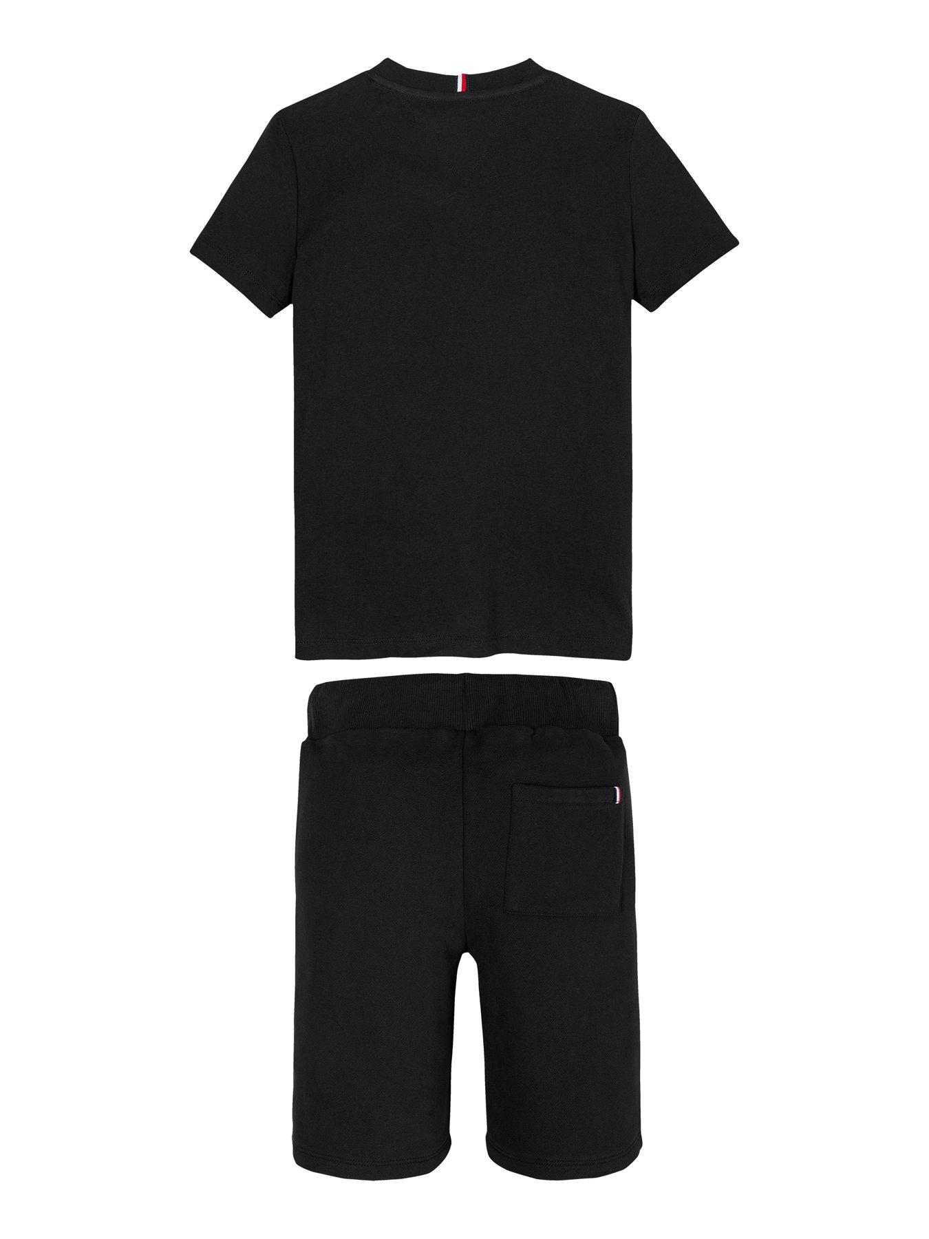 Image 5 of 5 of Tommy Hilfiger Boys Essential Short Sleeve T-Shirt And Short Set - Black
