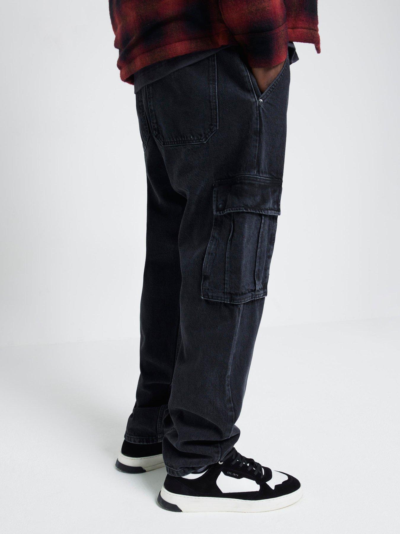 river-island-quantum-denim-cargo-pants-black