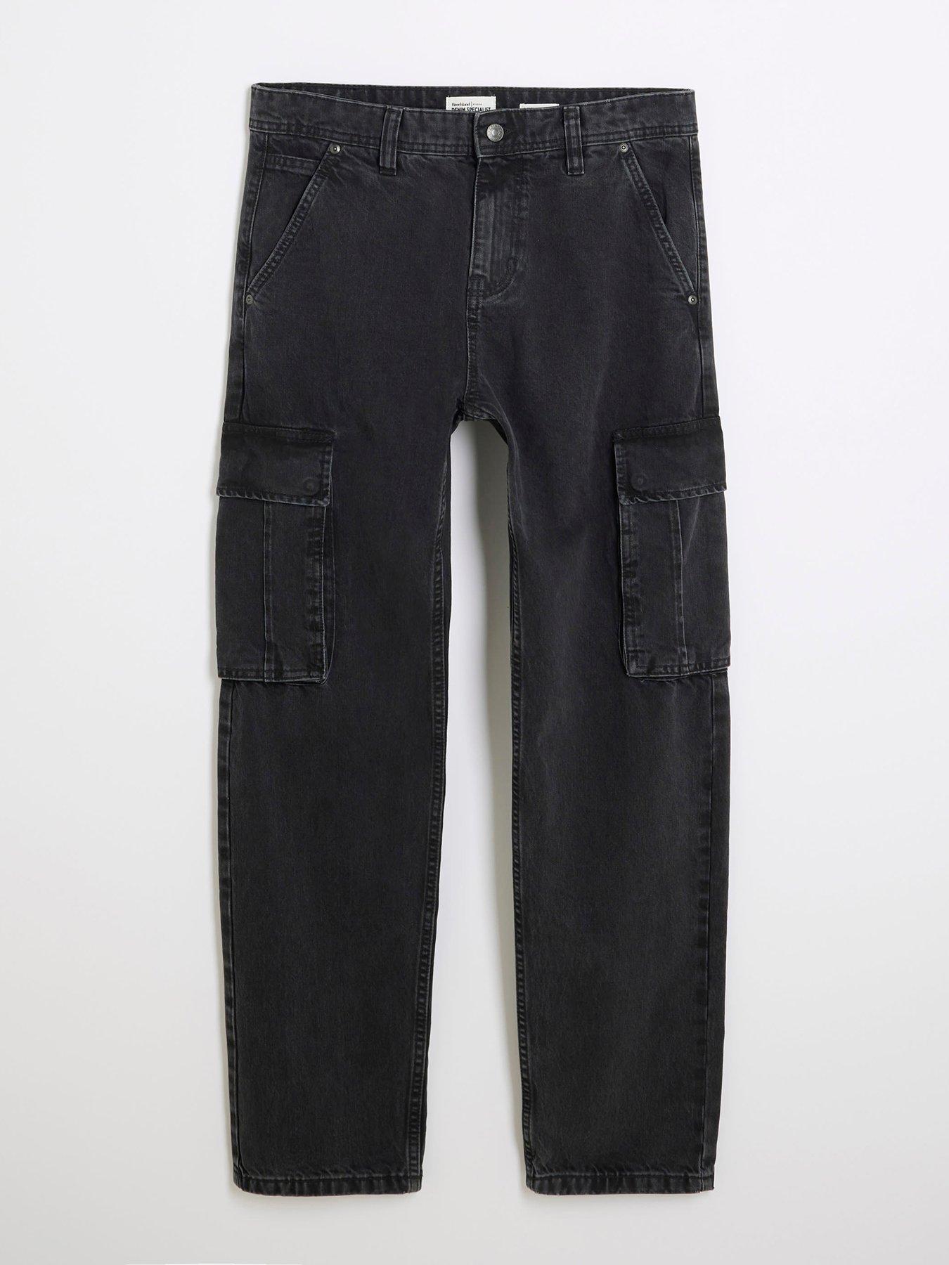 river-island-quantum-denim-cargo-pants-blackoutfit