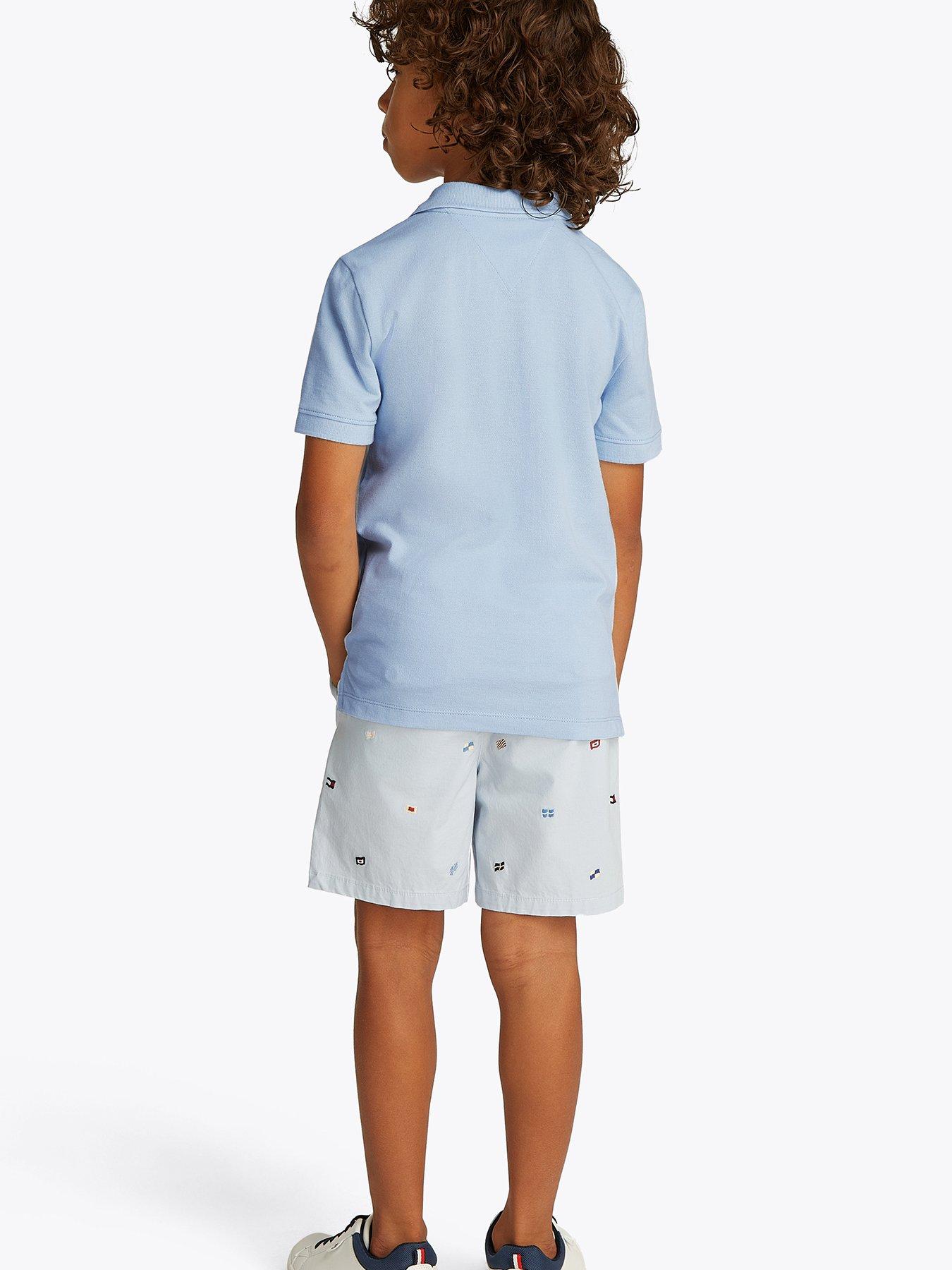 Image 3 of 5 of Tommy Hilfiger Boys Flag Short Sleeve Polo Shirt - Blue