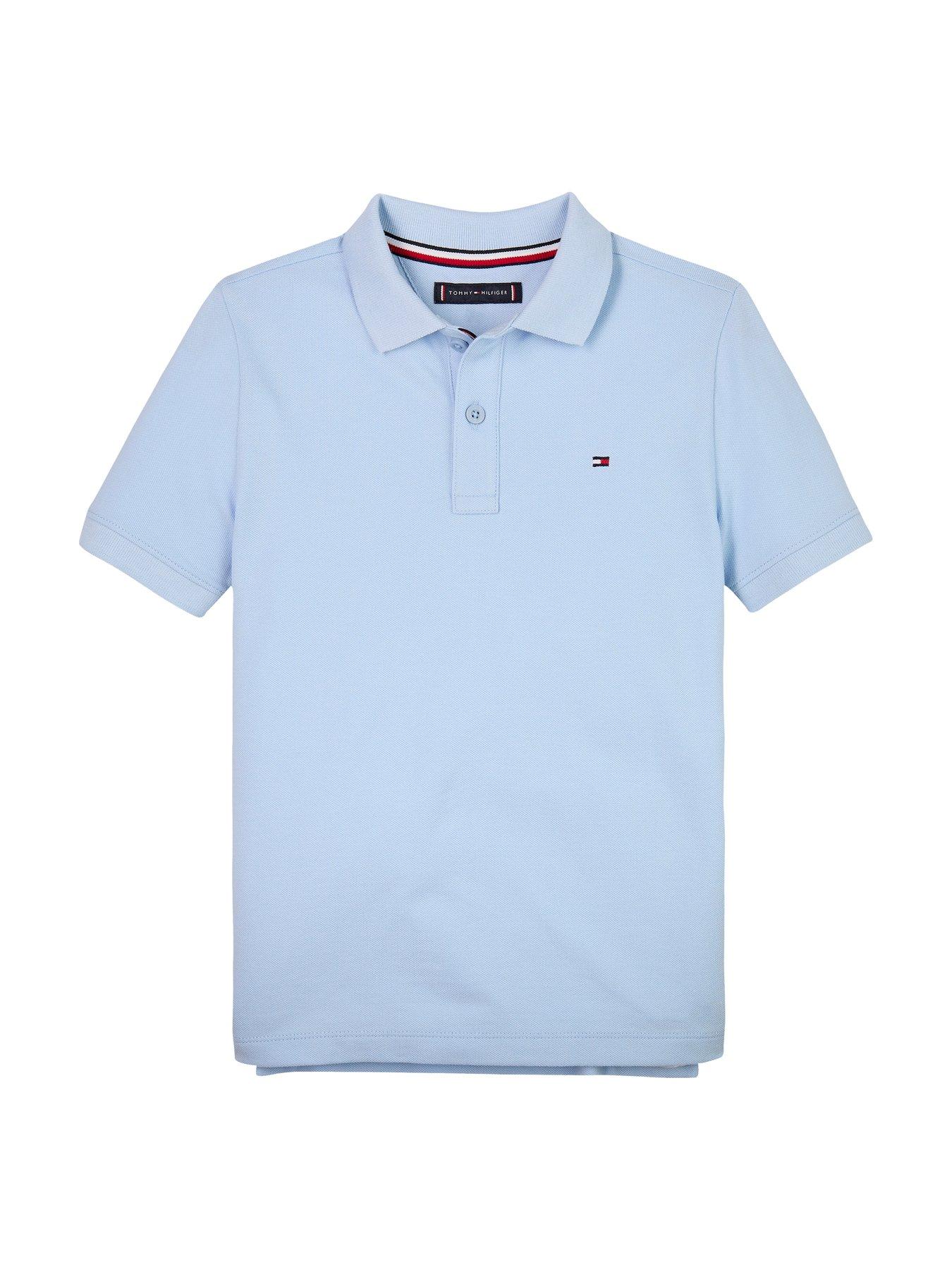 Image 4 of 5 of Tommy Hilfiger Boys Flag Short Sleeve Polo Shirt - Blue