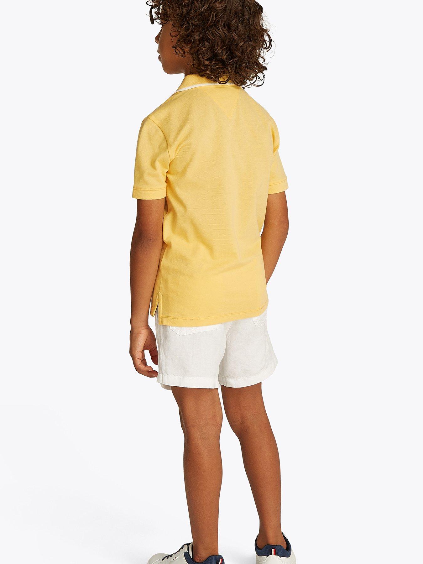 Image 3 of 5 of Tommy Hilfiger Boys Flag Short Sleeve Polo Shirt - Yellow