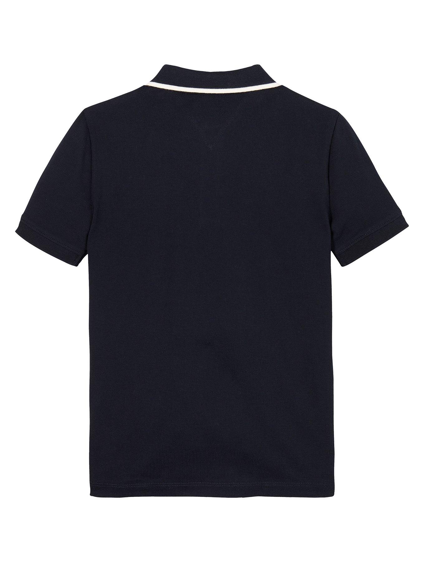 Image 2 of 3 of Tommy Hilfiger Boys Flag Short Sleeve Polo Shirt - Navy