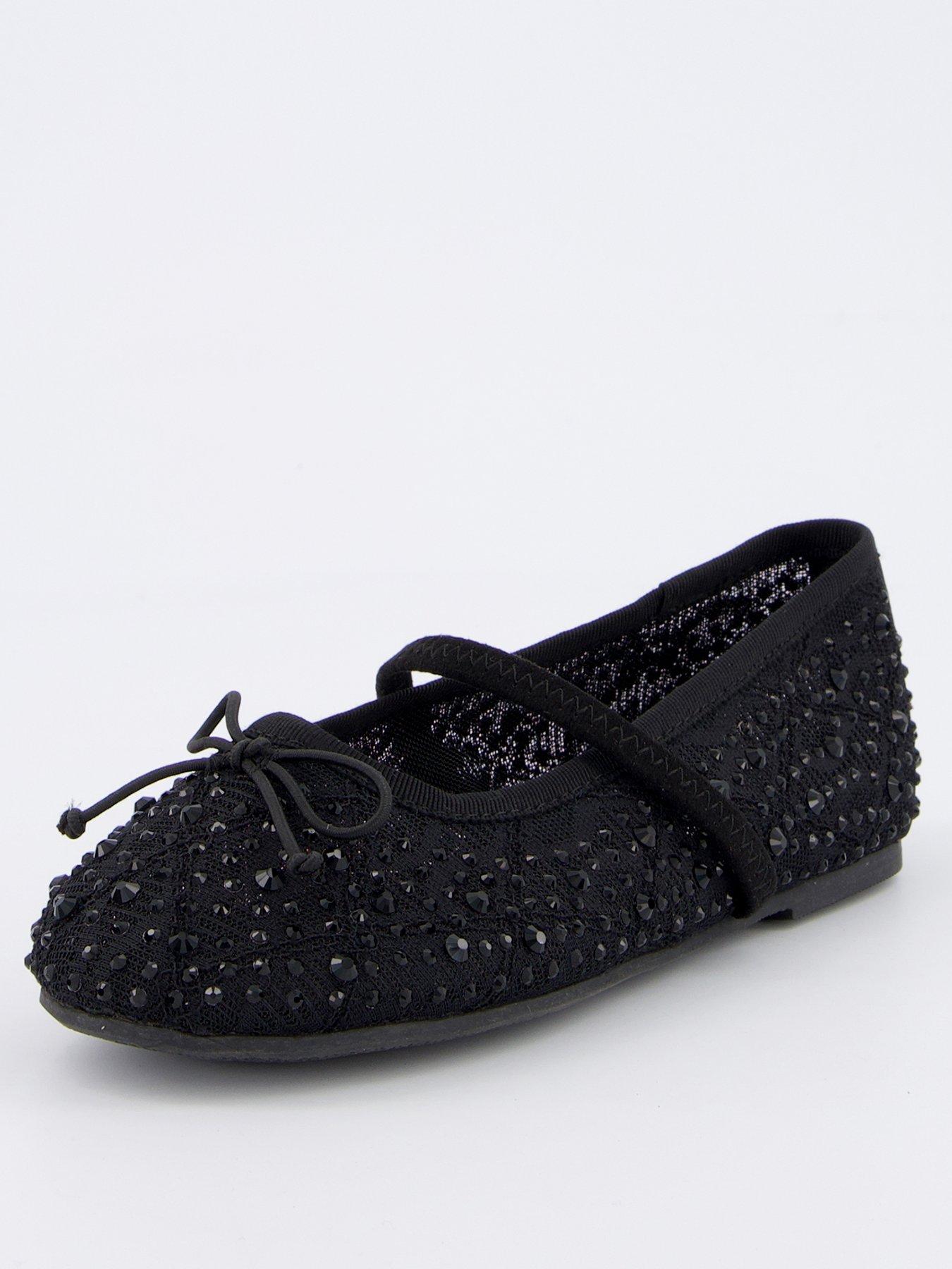 Image 2 of 7 of V by Very Girls Diamante Ballet Pump - Black