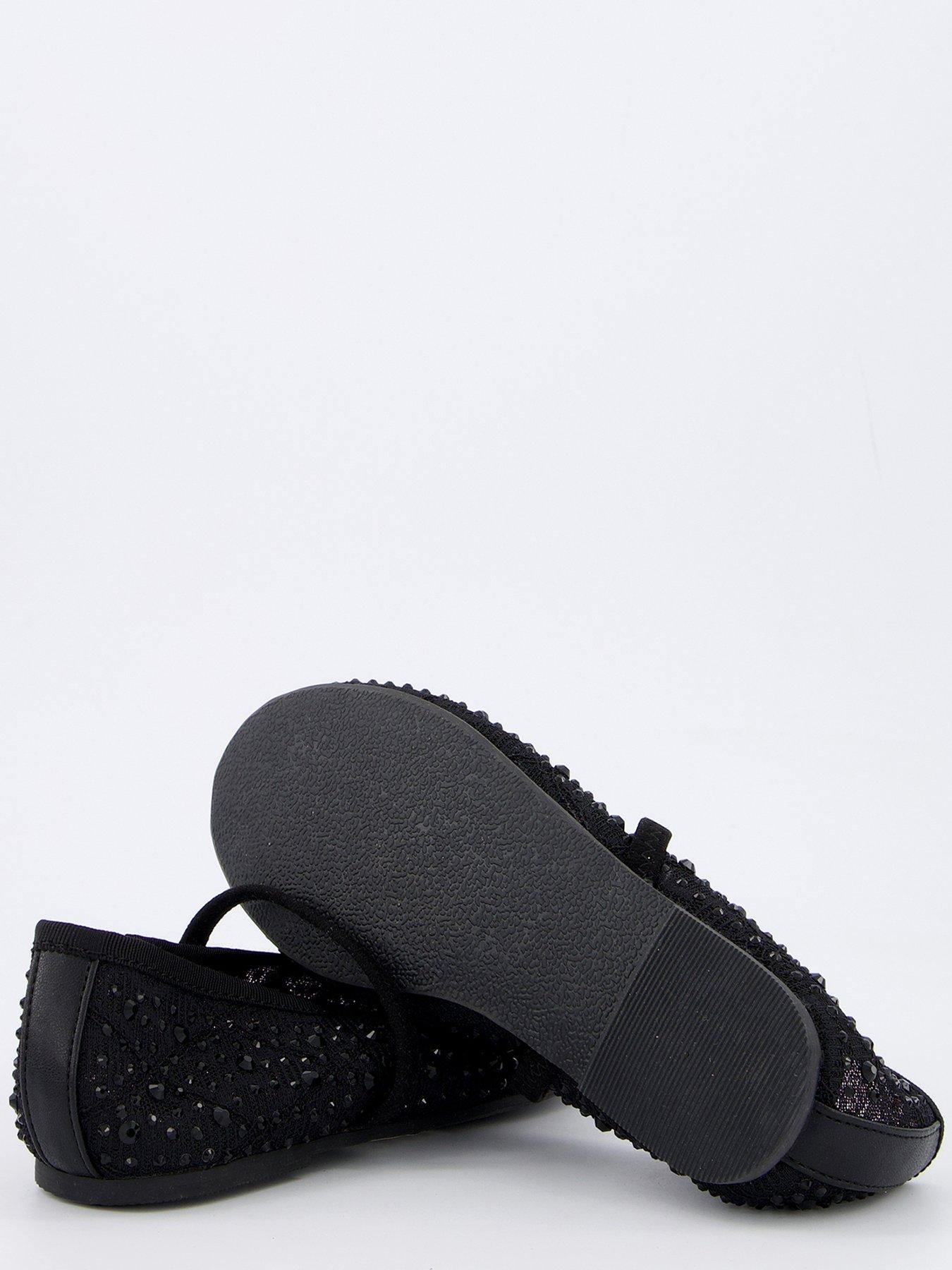 Image 4 of 7 of V by Very Girls Diamante Ballet Pump - Black