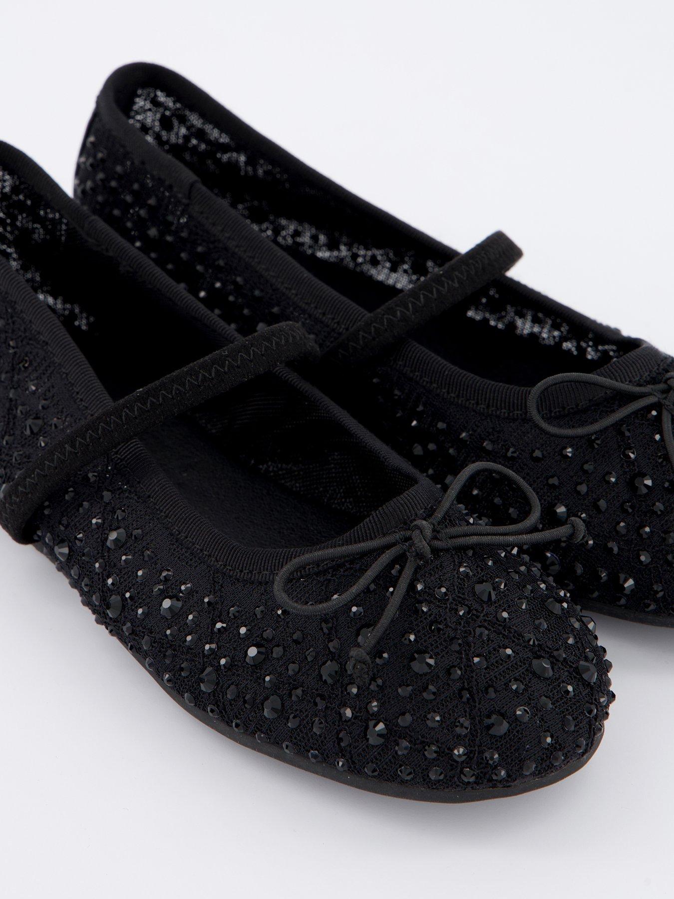 Image 5 of 7 of V by Very Girls Diamante Ballet Pump - Black