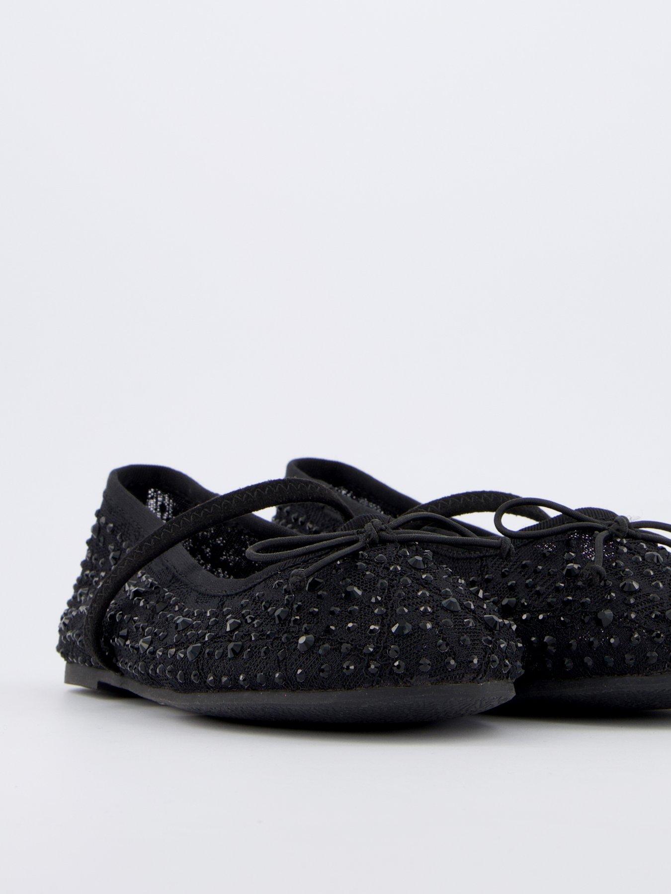 Image 6 of 7 of V by Very Girls Diamante Ballet Pump - Black