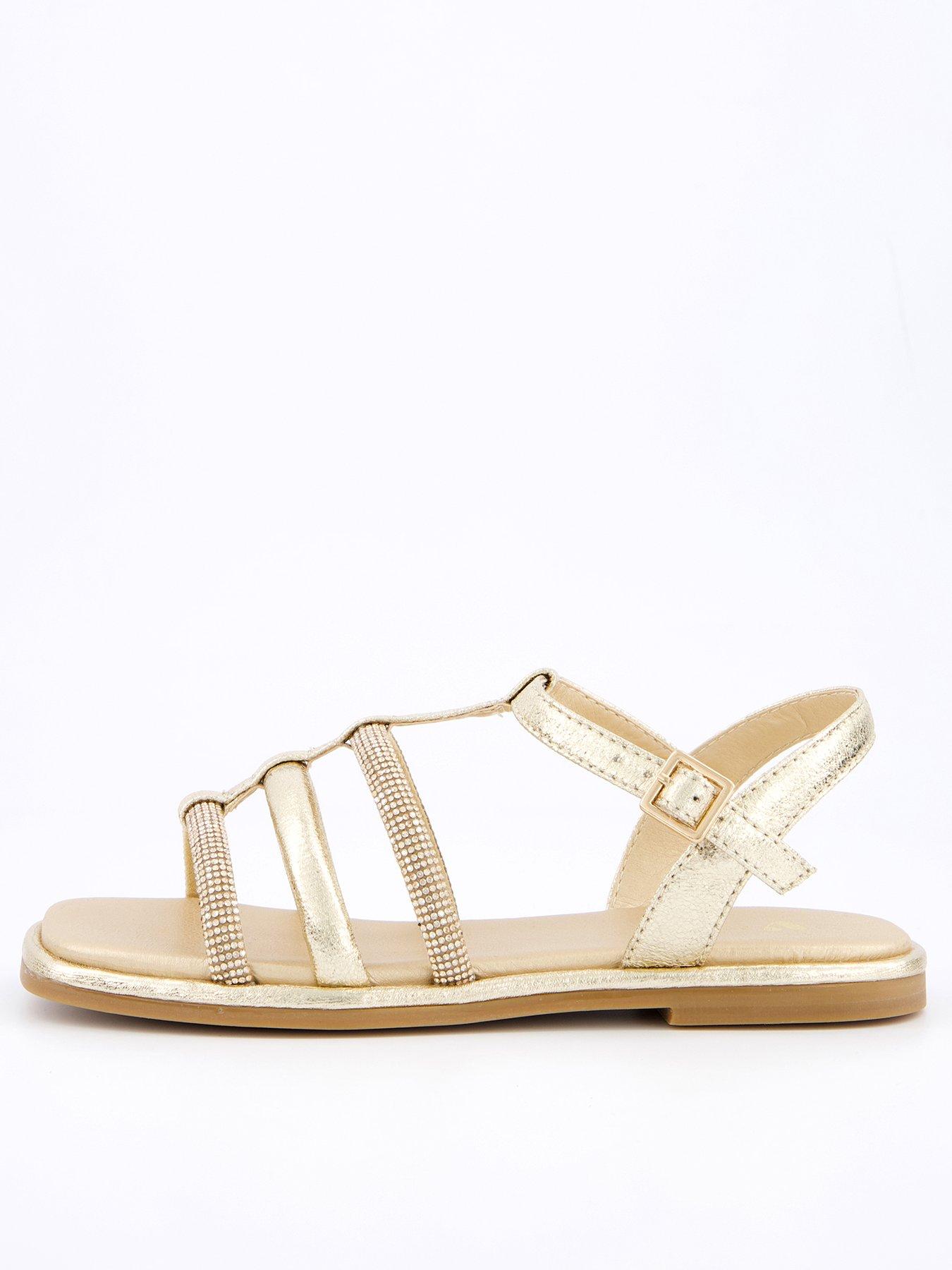Image 1 of 7 of V by Very Diamante Strappy Sandal - Gold