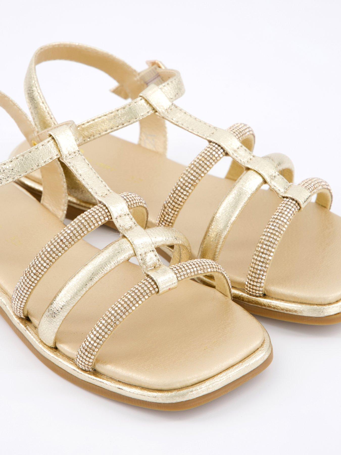 Image 5 of 7 of V by Very Diamante Strappy Sandal - Gold