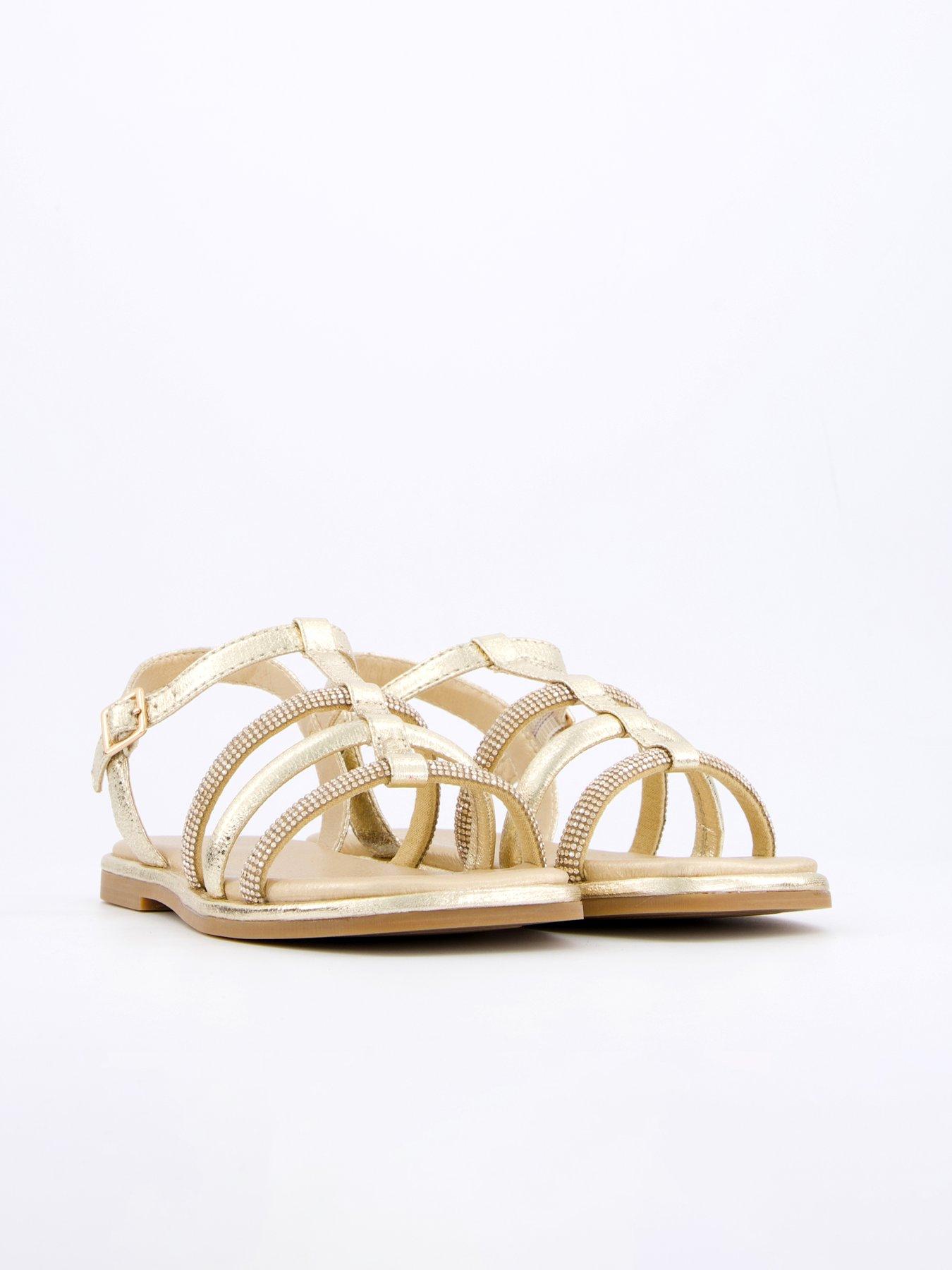 Image 6 of 7 of V by Very Diamante Strappy Sandal - Gold
