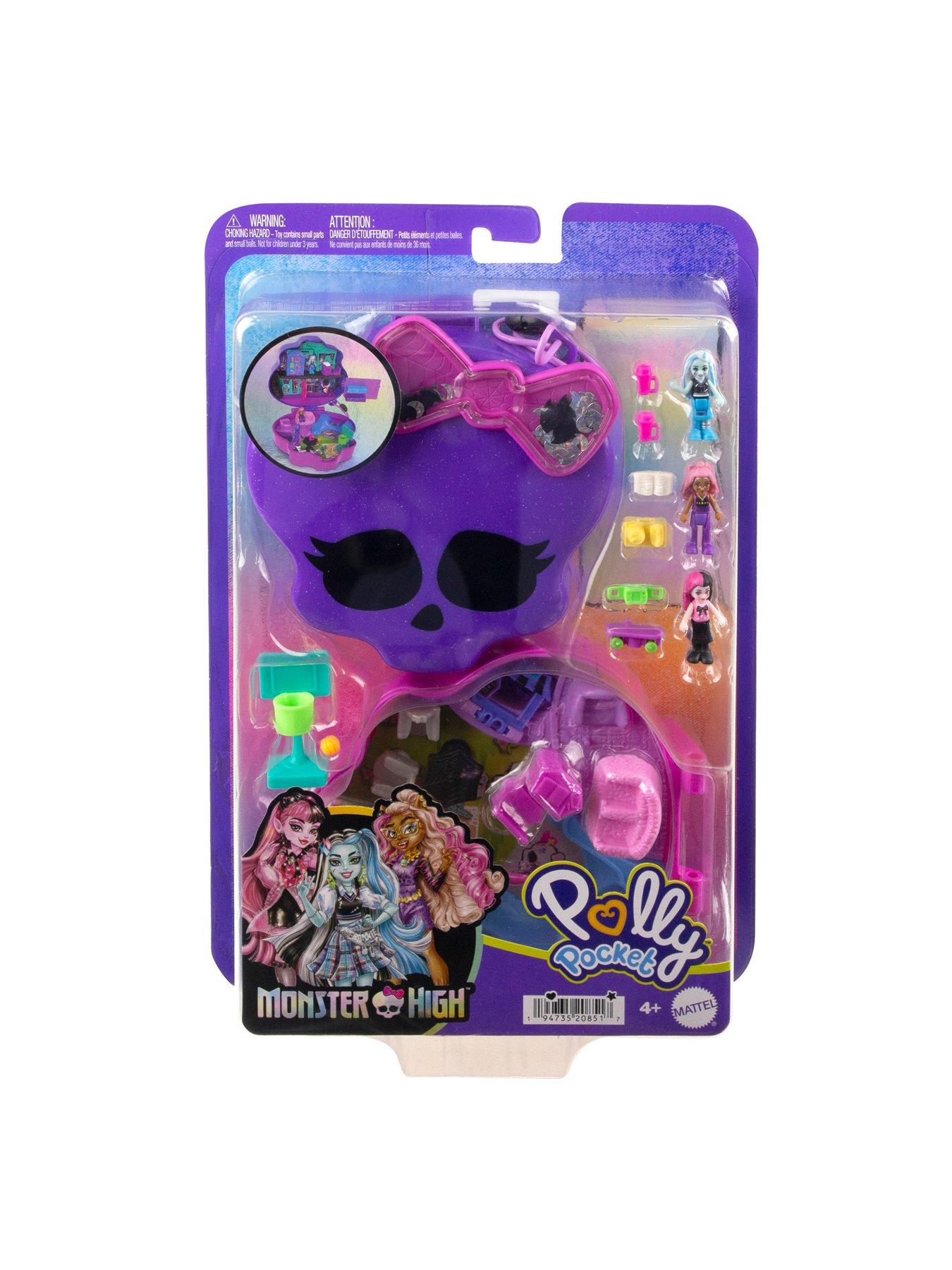 Image 6 of 6 of Polly Pocket Polly Pocket Monster High Compact with 3 Micro Dolls &amp; 10 Accessories, Opens to High School