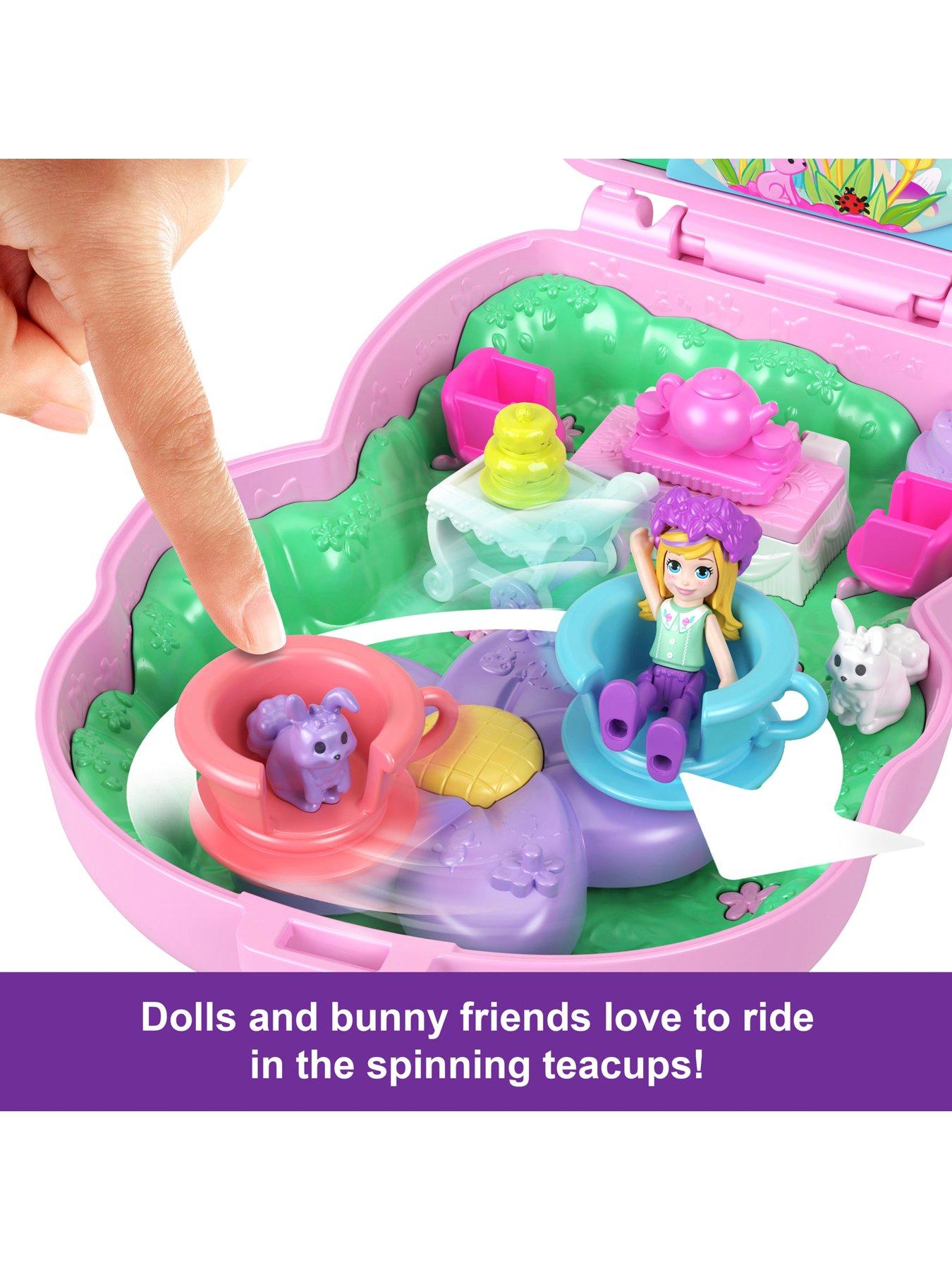 polly-pocket-polly-pocket-tea-party-bunny-compact-playset-with-1-micro-doll-and-pet-bunnies-travel-toy-with-styling-accessoriesoutfit