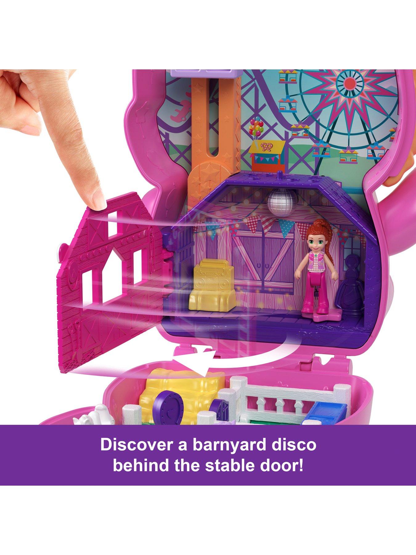 polly-pocket-polly-pocket-pony-rodeo-compact-playset-with-1-micro-doll-and-pet-horses-travel-toy-with-food-amp-styling-accessoriesoutfit