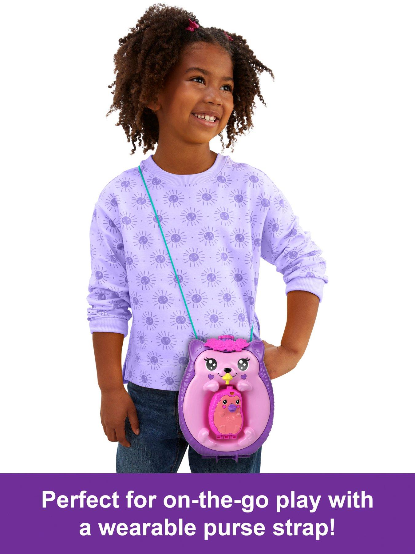 Image 5 of 8 of Polly Pocket Polly Pocket Hedgehog Mom &amp; Baby Purse Playset with 2 Dolls &amp; 16 Accessories Including Pets