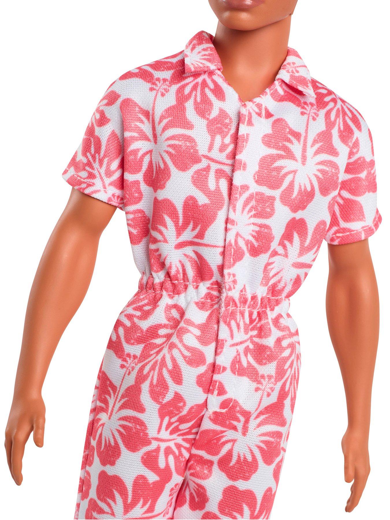 Image 4 of 7 of Barbie Barbie Fashionistas Ken Doll #235 in Hawaiian Print Jumpsuit with Green Sandals, Brown Hair
