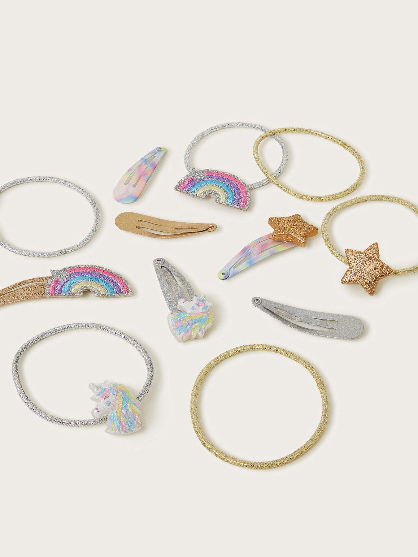 monsoon-girls-rainbow-unicorn-hair-bands-and-clips-set-multiback