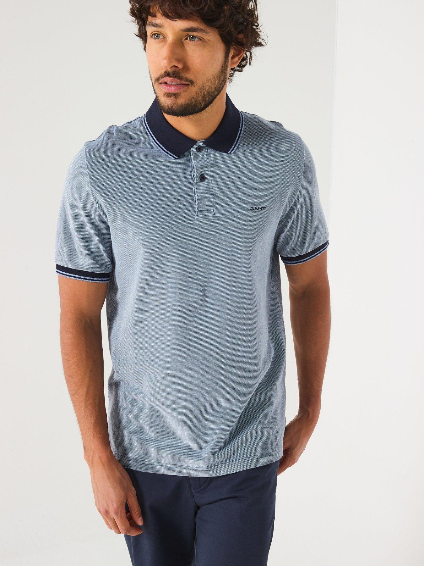 Image 1 of 6 of GANT Four Colour Pique Oxford Polo Shirt - Navy