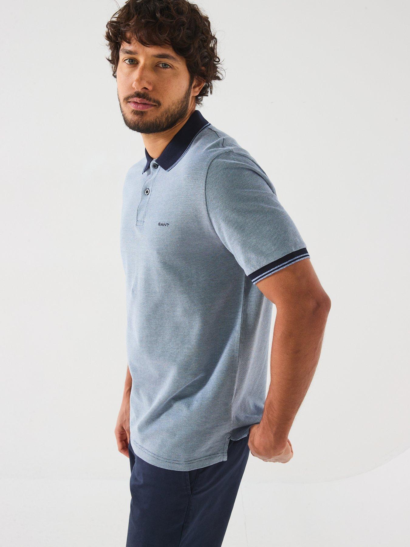Image 4 of 6 of GANT Four Colour Pique Oxford Polo Shirt - Navy
