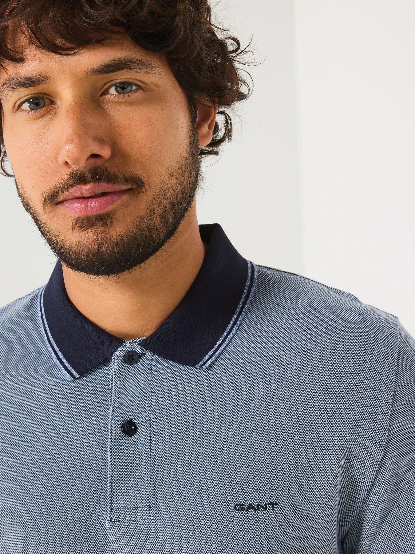Image 5 of 6 of GANT Four Colour Pique Oxford Polo Shirt - Navy