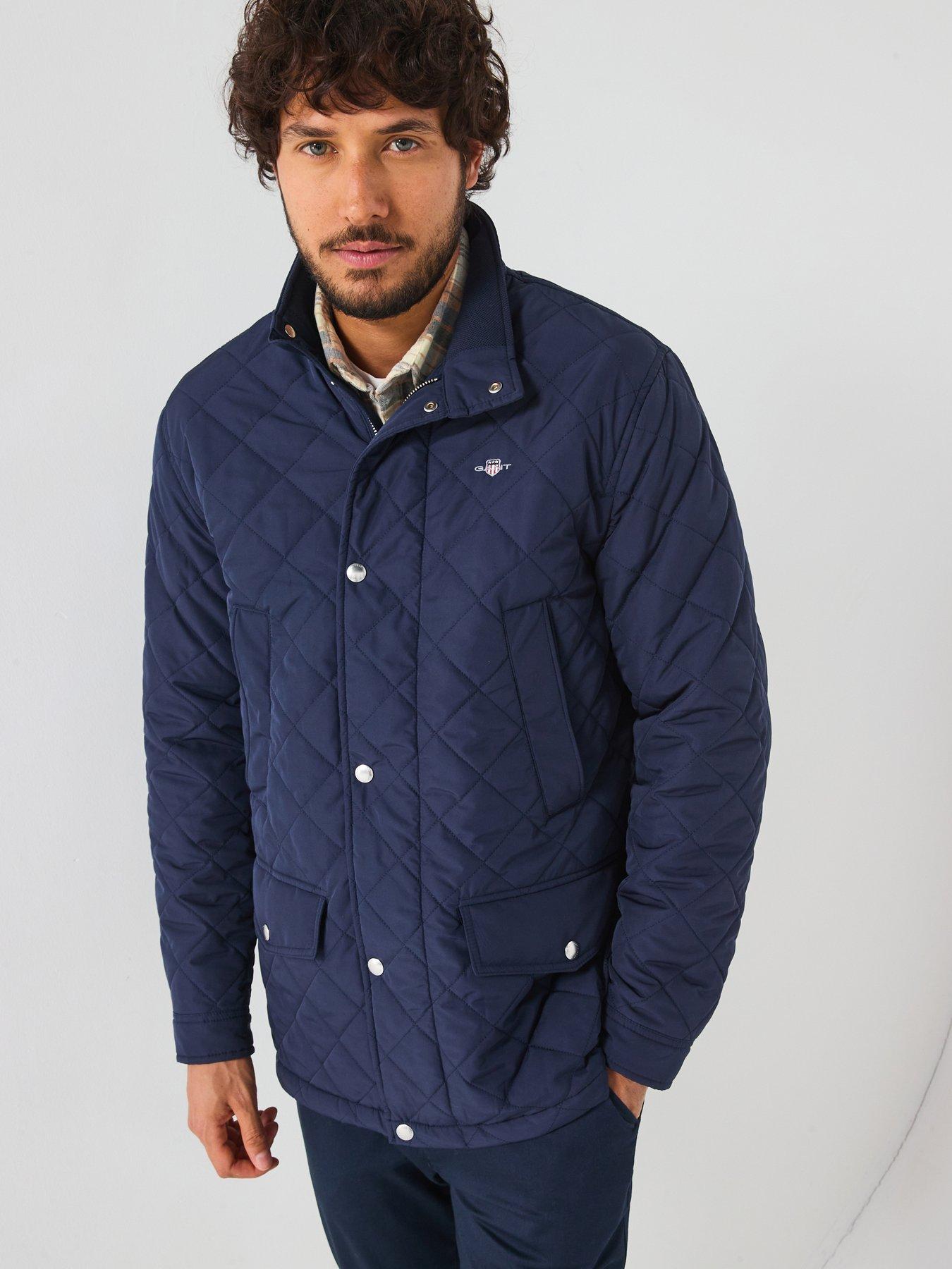 undefined Gant Quilted Mid Length Padded Jacket - Dark Blue