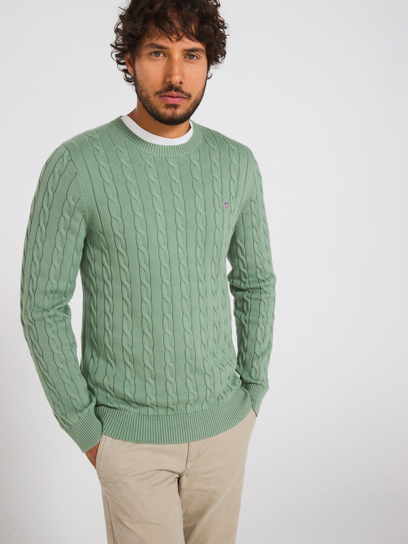 gant-cotton-crew-neck-cable-knitted-jumper-green