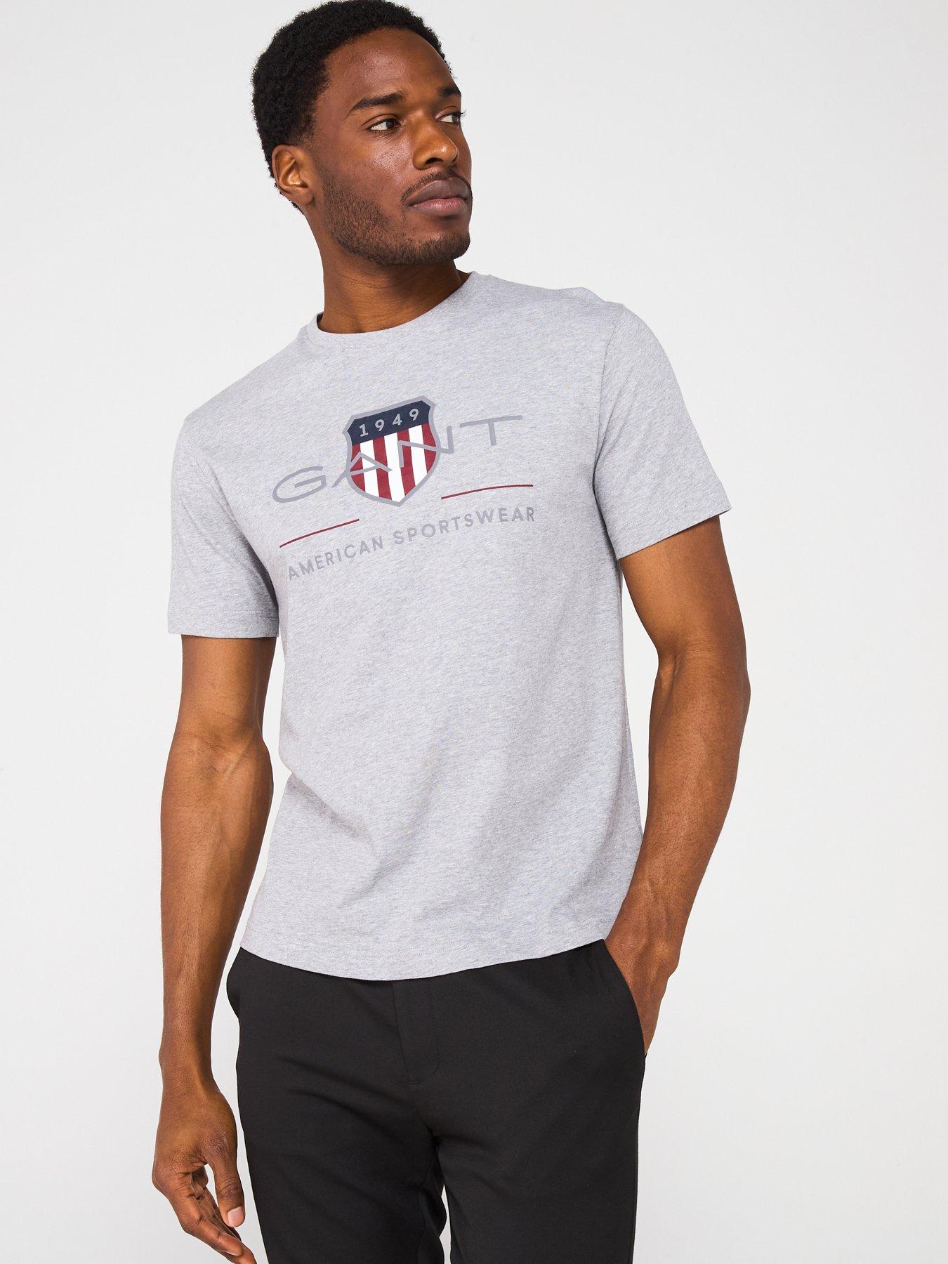 GANT Regular Fit Short Sleeve Archive T-Shirt - Grey