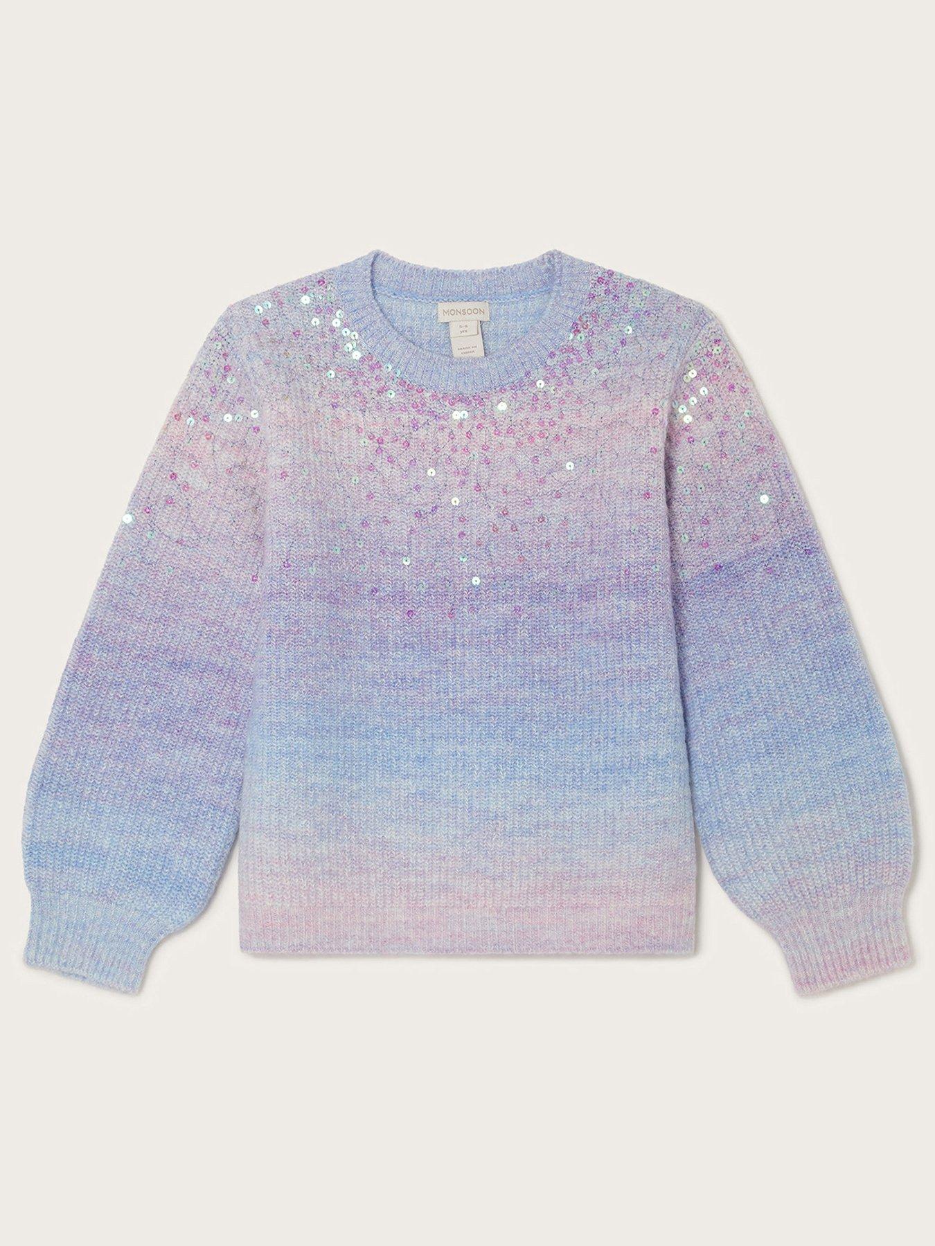 monsoon-girls-sequin-ombre-jumper-lilac