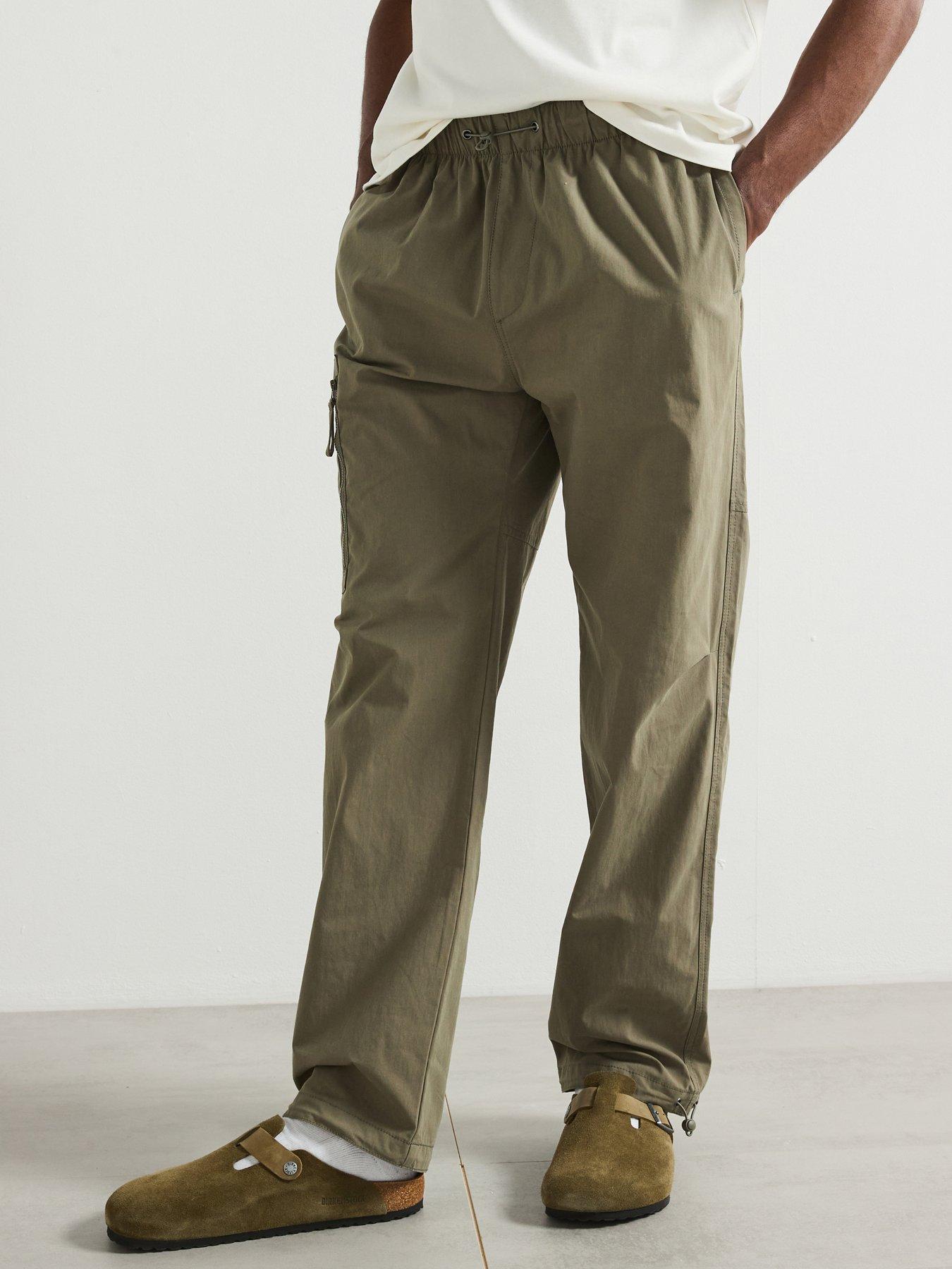 Image of Very Man Loose Fit Cargo Trousers - Khaki