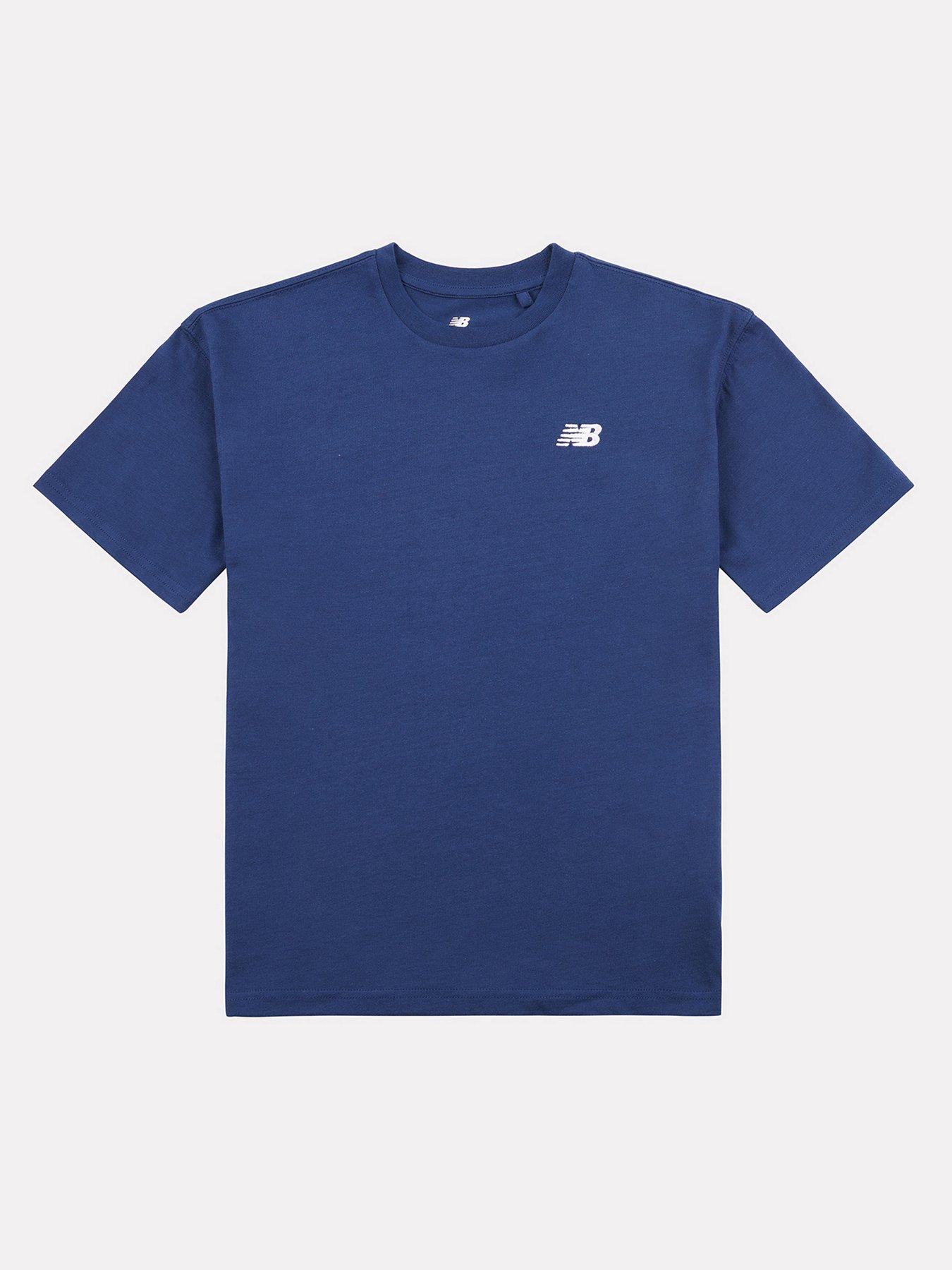 New Balance Junior Boys Jersey Small Logo Tee - Navy