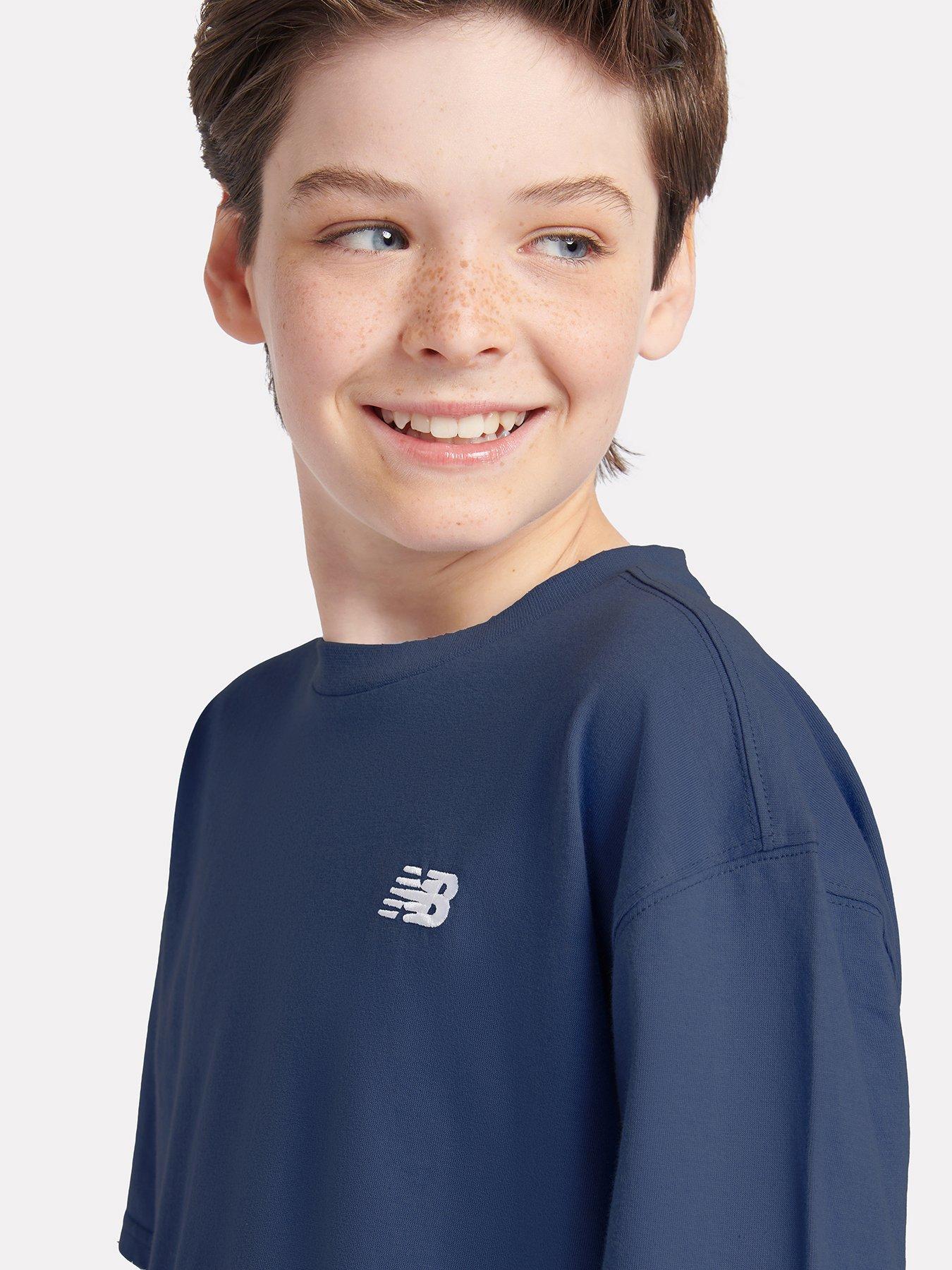 Image 4 of 5 of New Balance Junior Boys Jersey Small Logo Tee - Navy